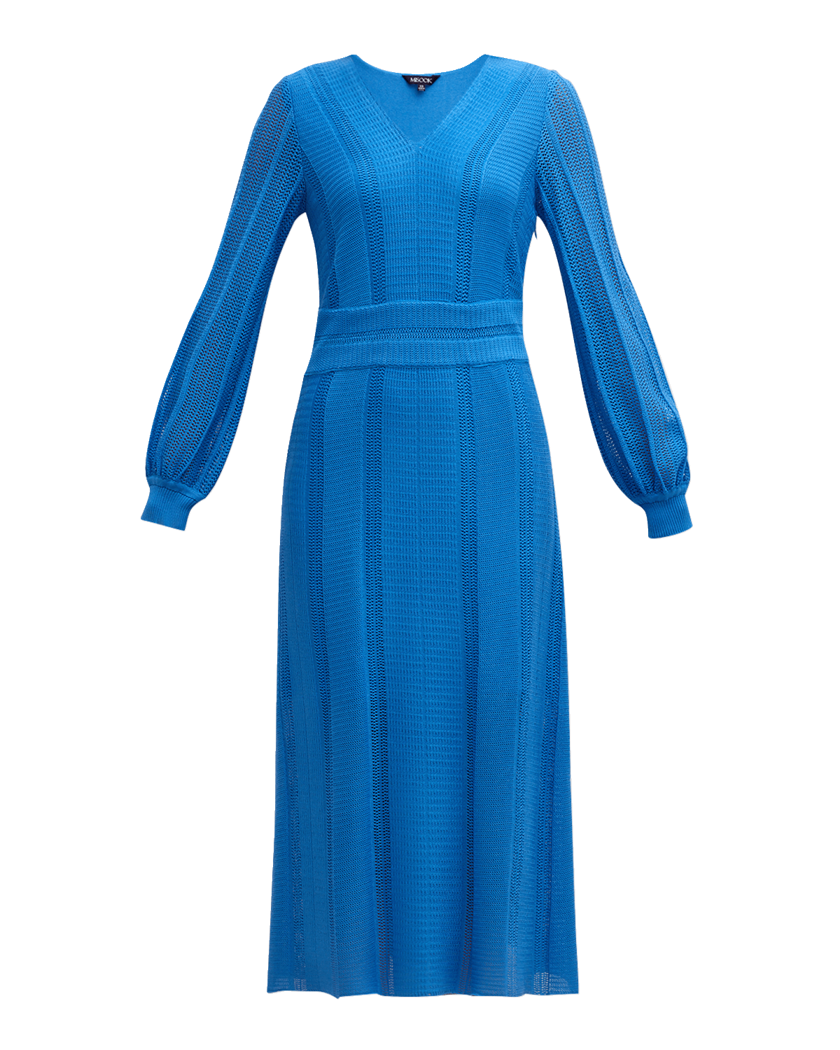 Misook Multi-Stitch Knit Fit-and-Flare Midi Dress