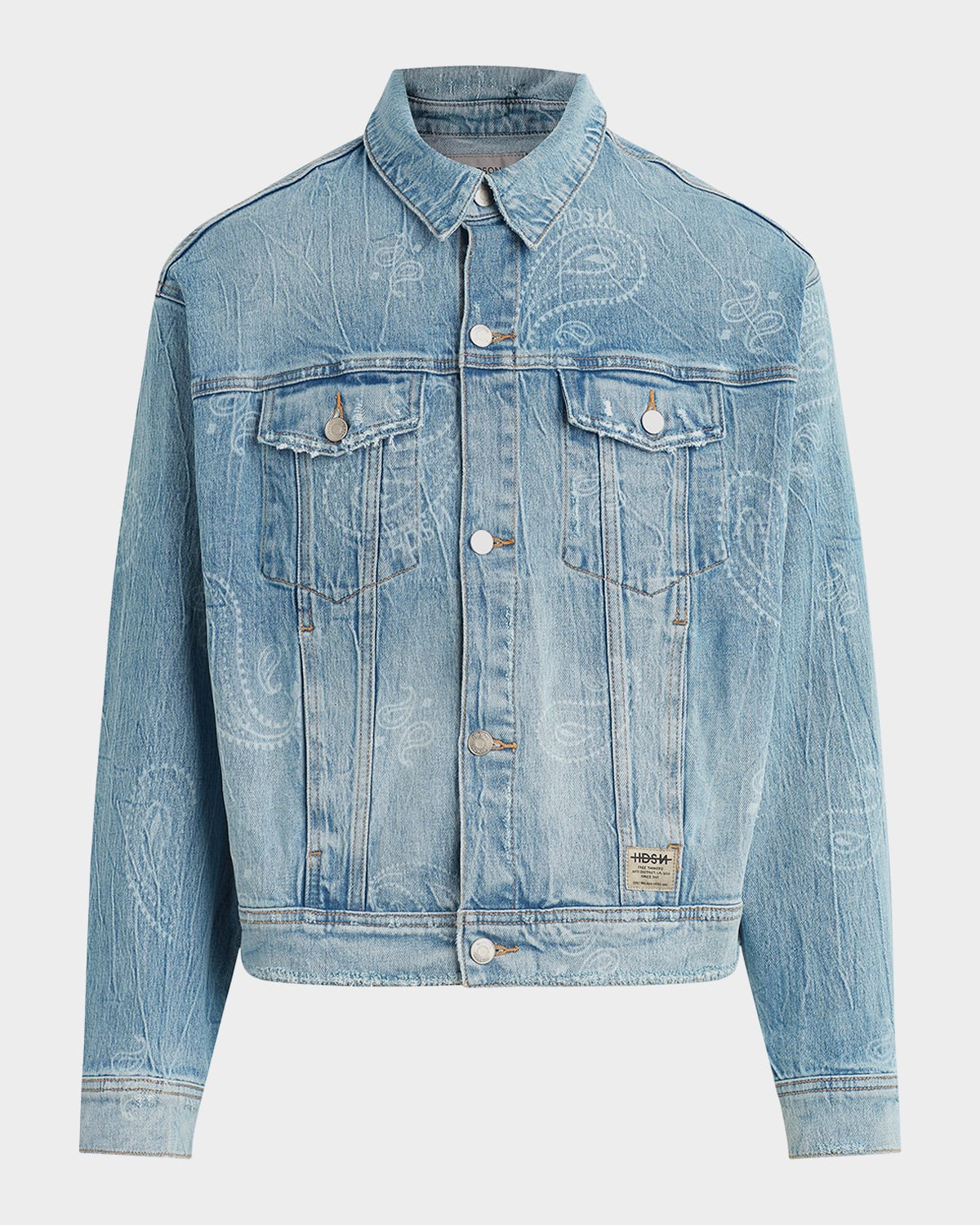 Hudson Men's Paisley Denim Trucker Jacket