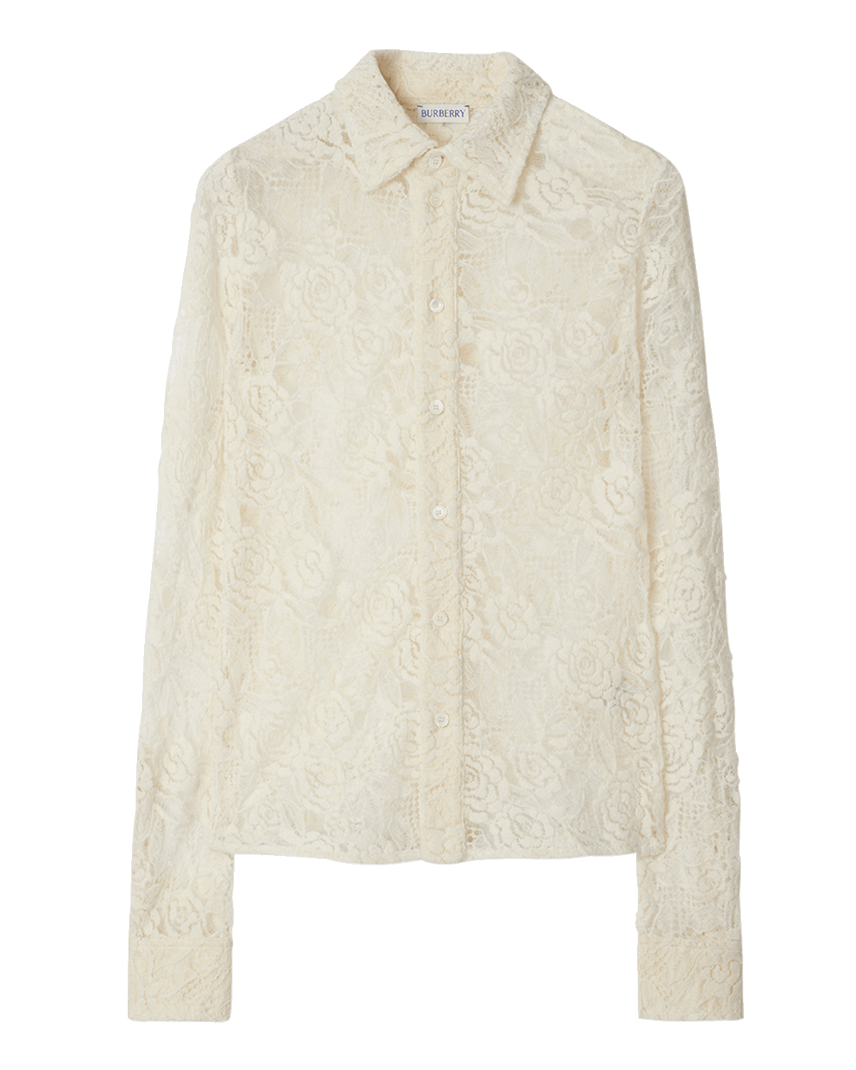 Burberry Lace Fitted Button-Front Shirt