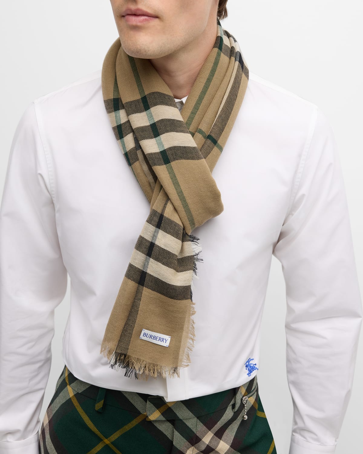Burberry Men's Wool Giant Check Scarf