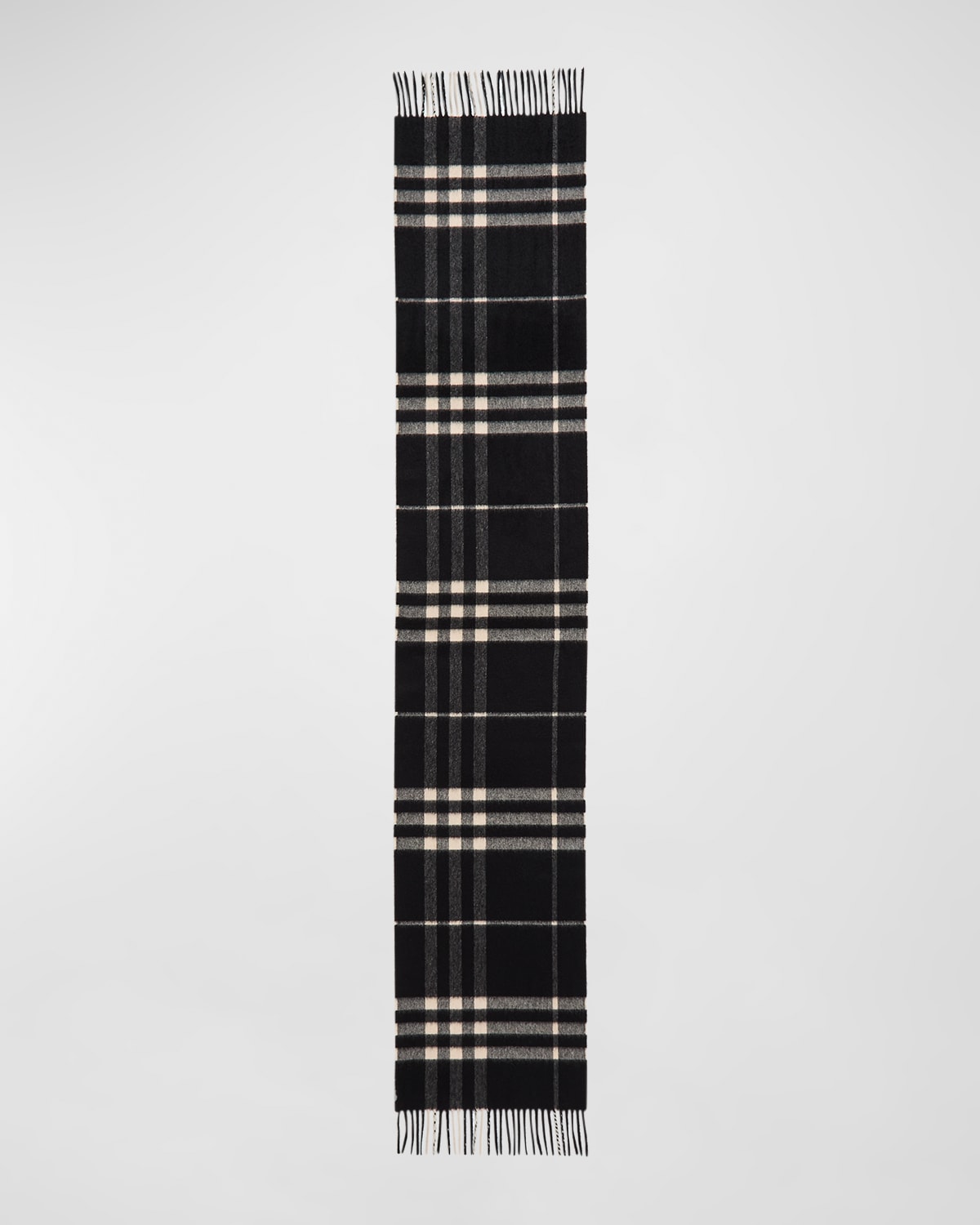 Burberry Men & Apos;s Giant Check Cashmere Scarf In Black