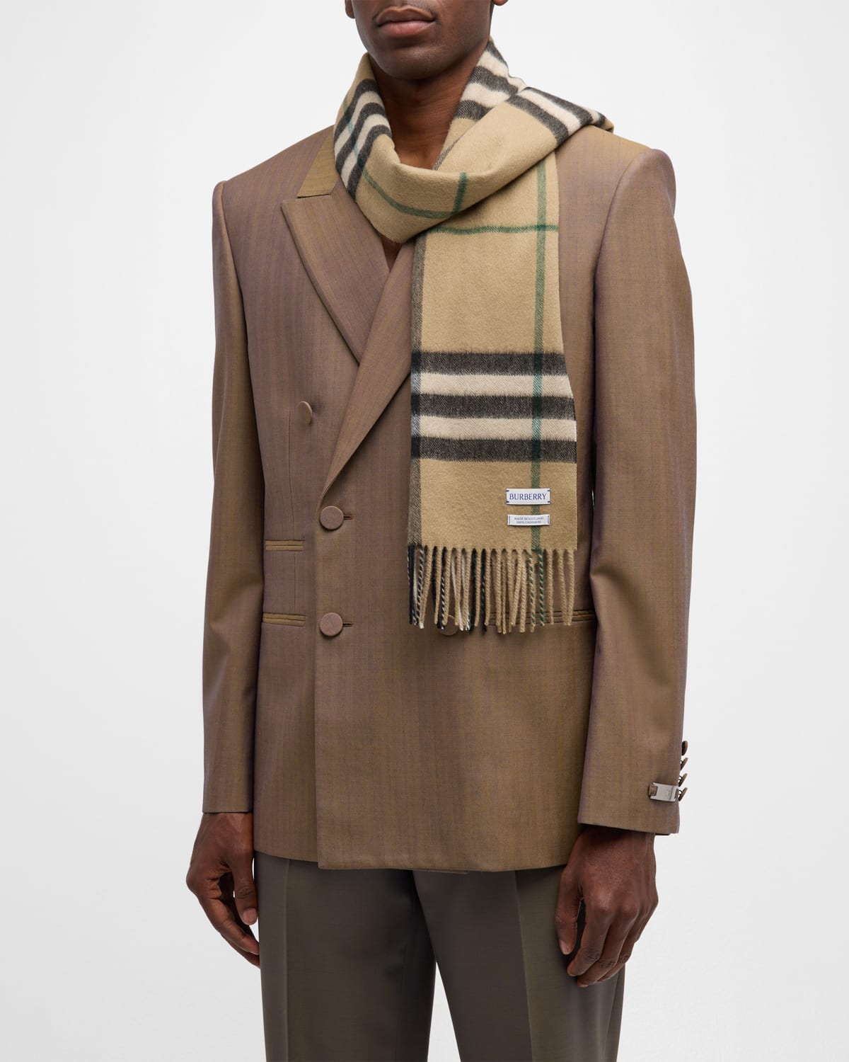 Burberry Men's Giant Check Cashmere Scarf