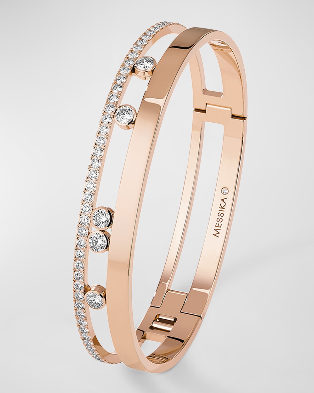 Messika Move Romane 18K Rose Gold Diamond Bangle Bracelet