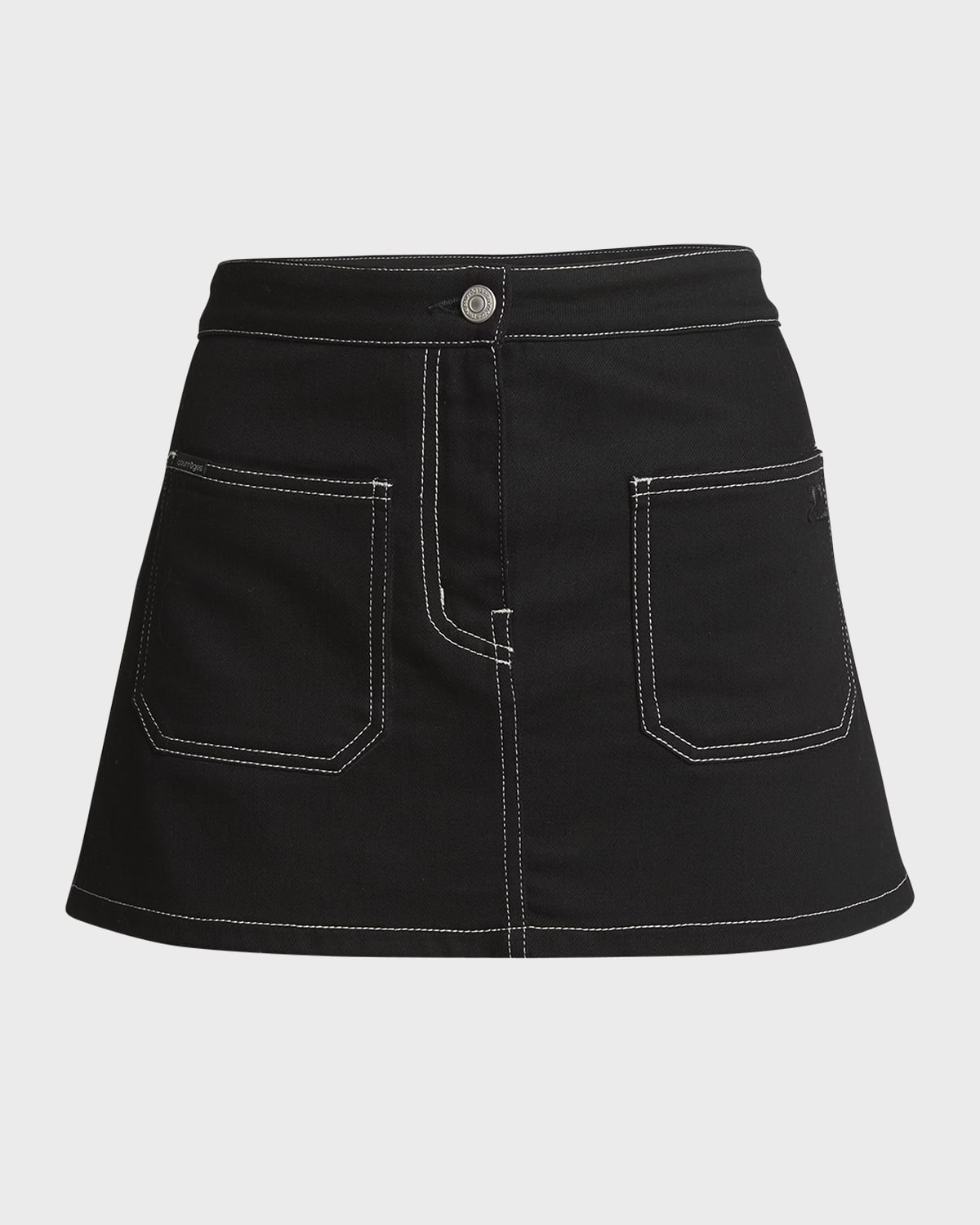 Courreges 2-Pocket Denim Mini Skirt
