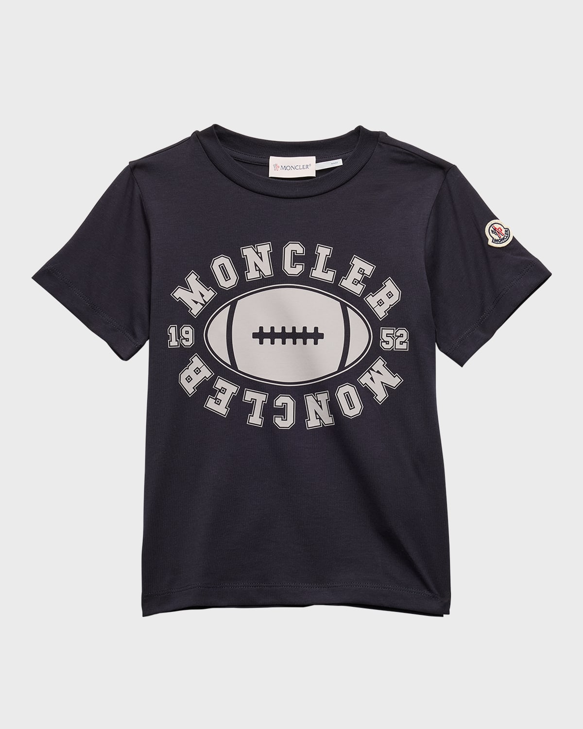 Moncler Boy's Football-Inspired Logo-Print T-Shirt, Size 4-6