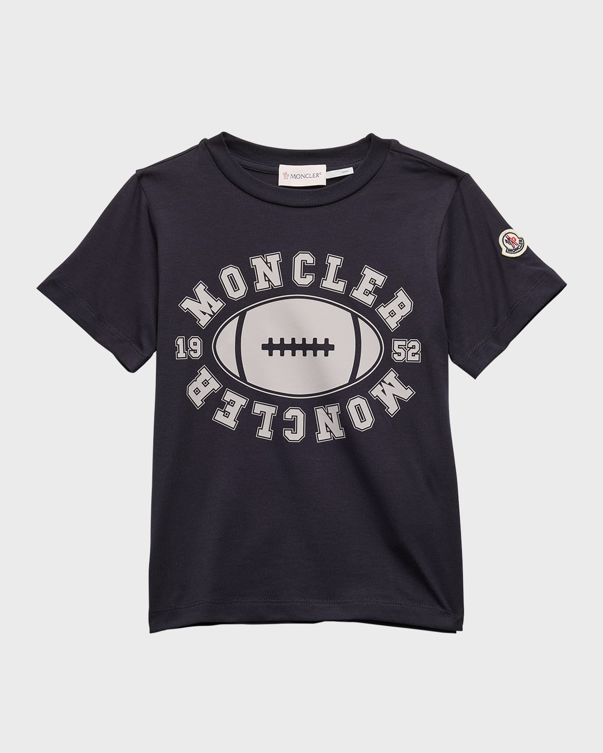 Moncler Boy's Football-Inspired Logo-Print T-Shirt, Size 8-14