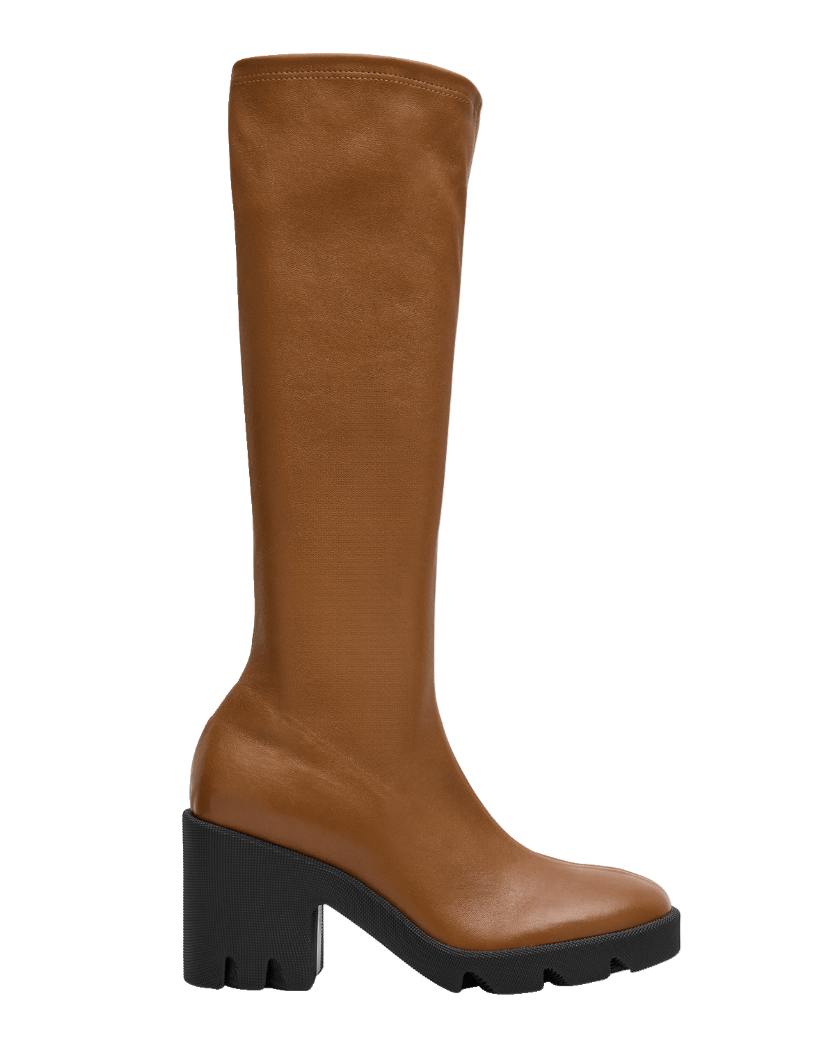Burberry Stride Leather Lug-Sole Tall Boots