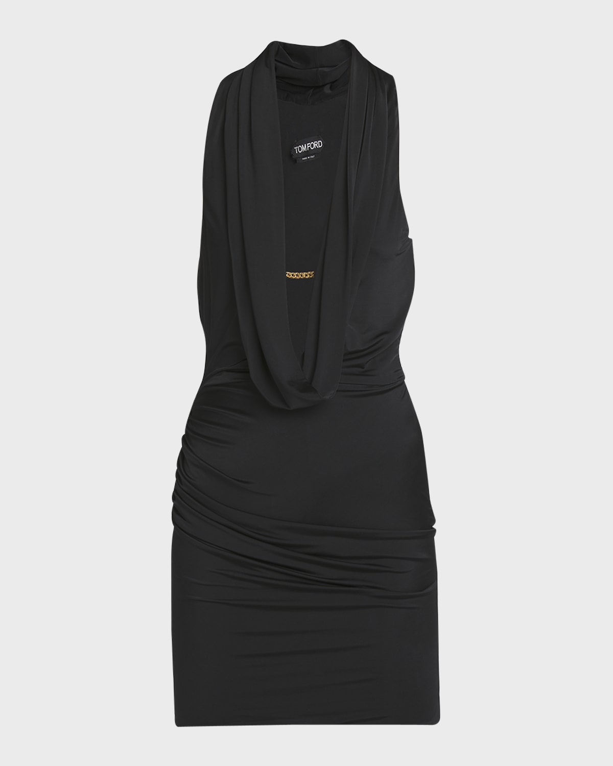 TOM FORD Draped Lustrous Jersey Mini Cocktail Dress