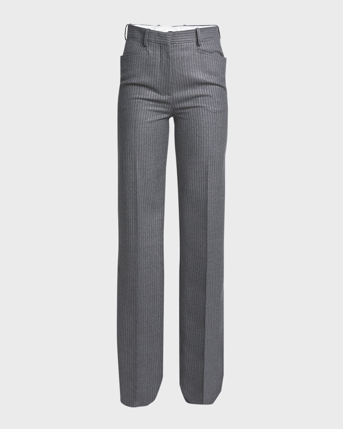 TOM FORD Metallic Striped Wool Flannel Bootcut Pants