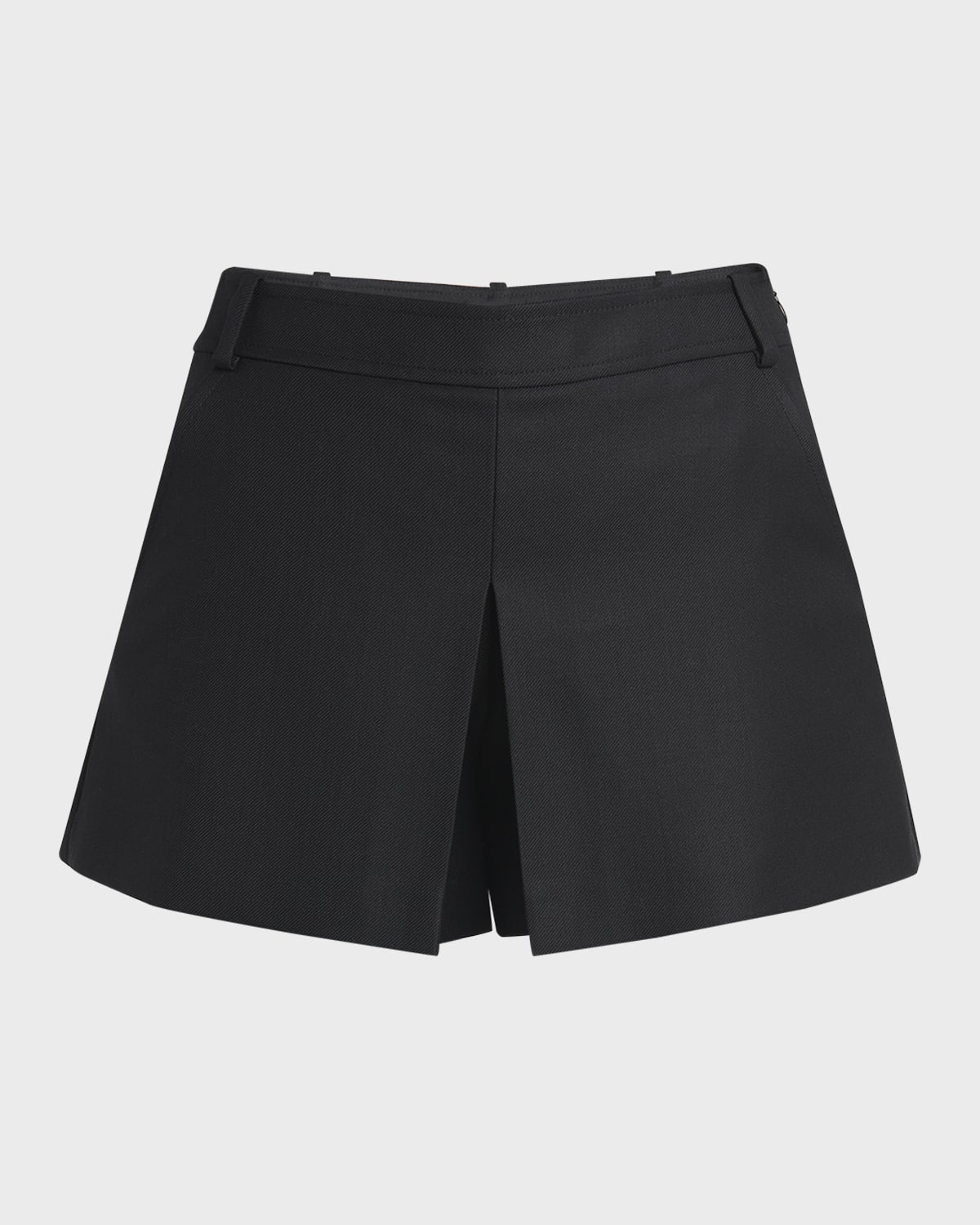 TOM FORD Pleated Sharp Silk And Mohair-Blend Twill Skort