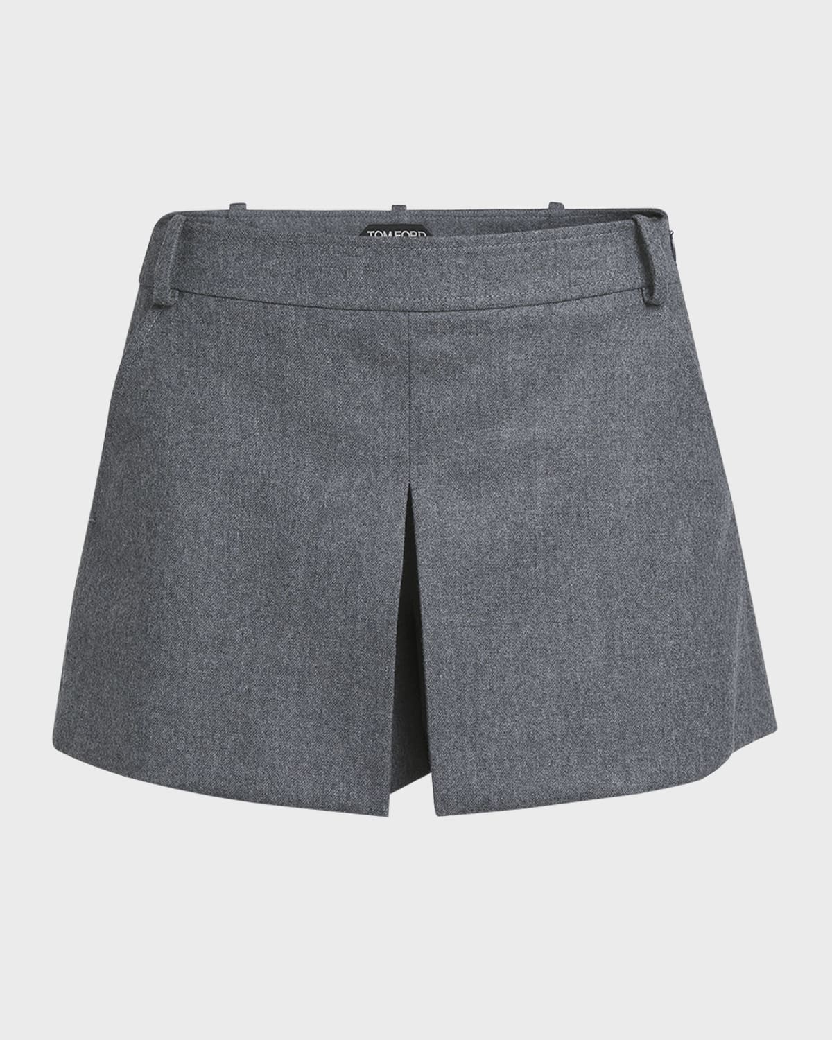 TOM FORD Pleated Compact Virgin Wool Skort