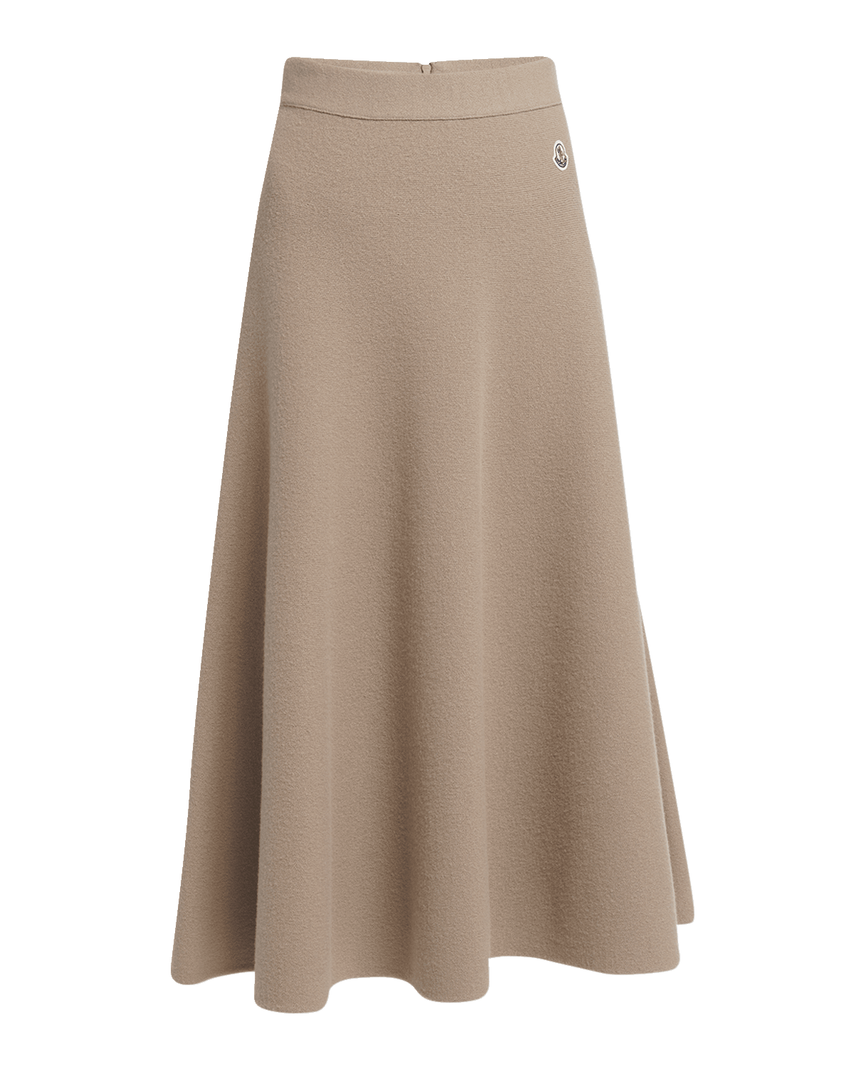 Moncler Carded Wool Knit Midi Skirt
