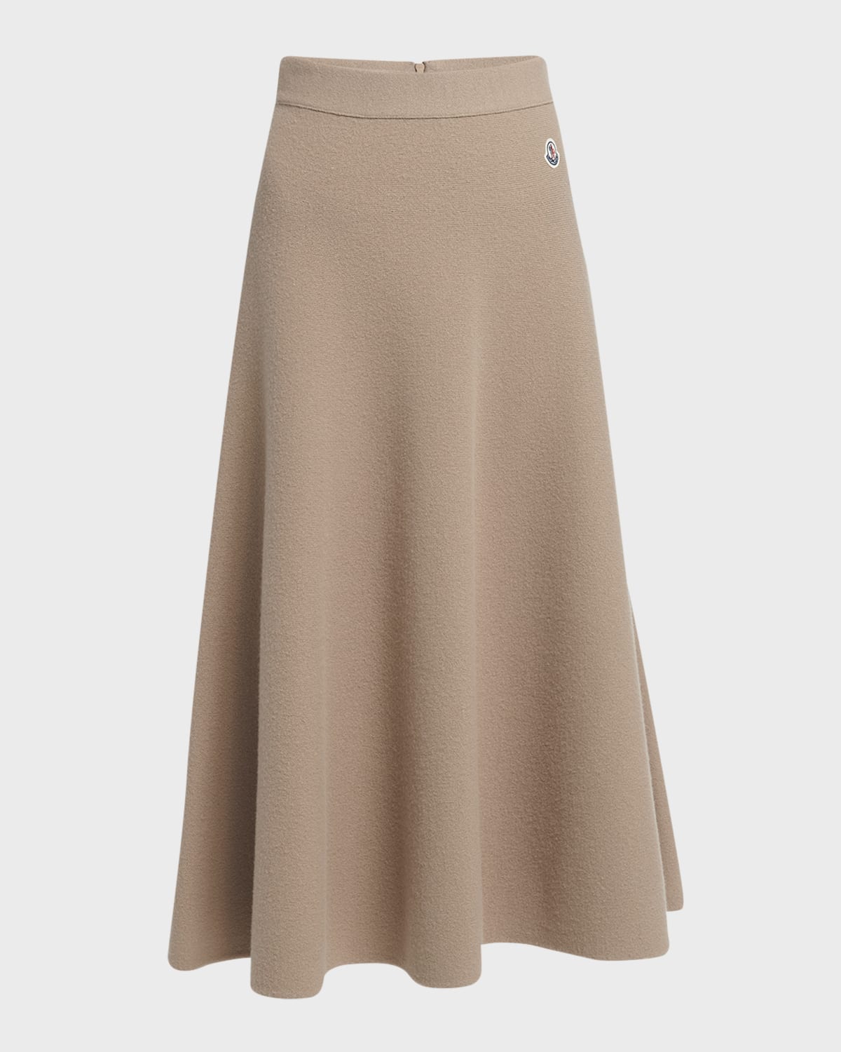 Moncler Carded Wool Knit Midi Skirt