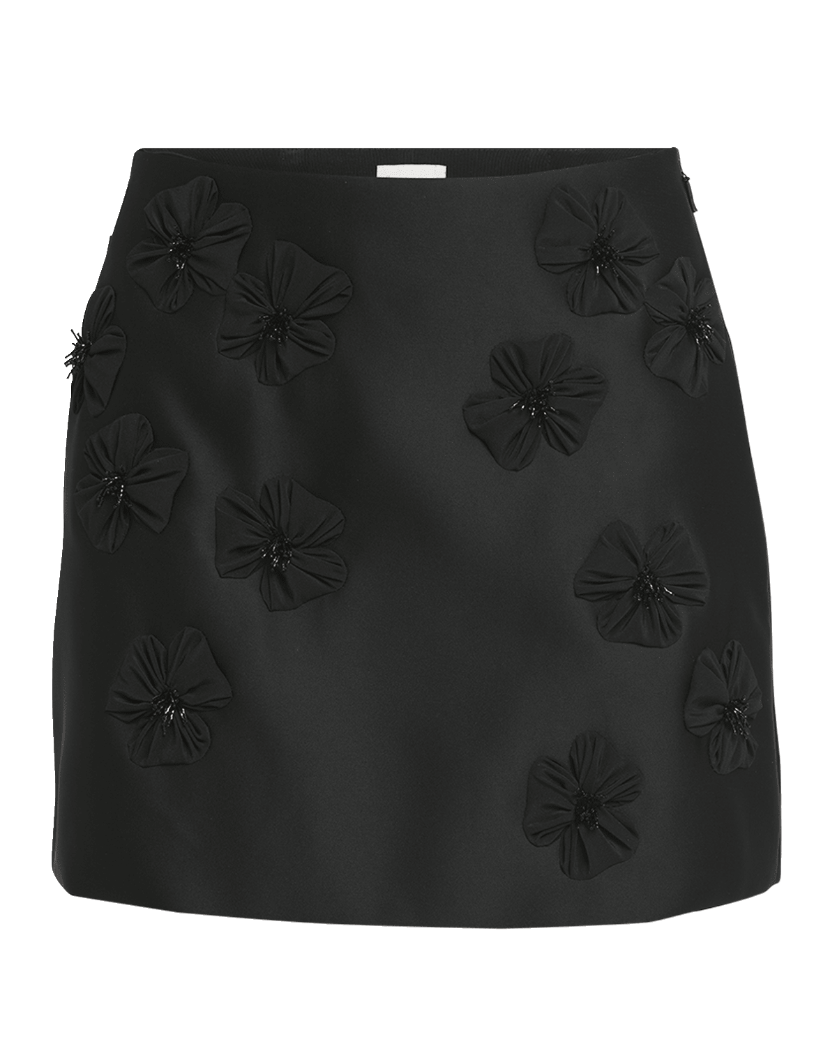 Moncler Satin Flower Embroidered Mini Skirt