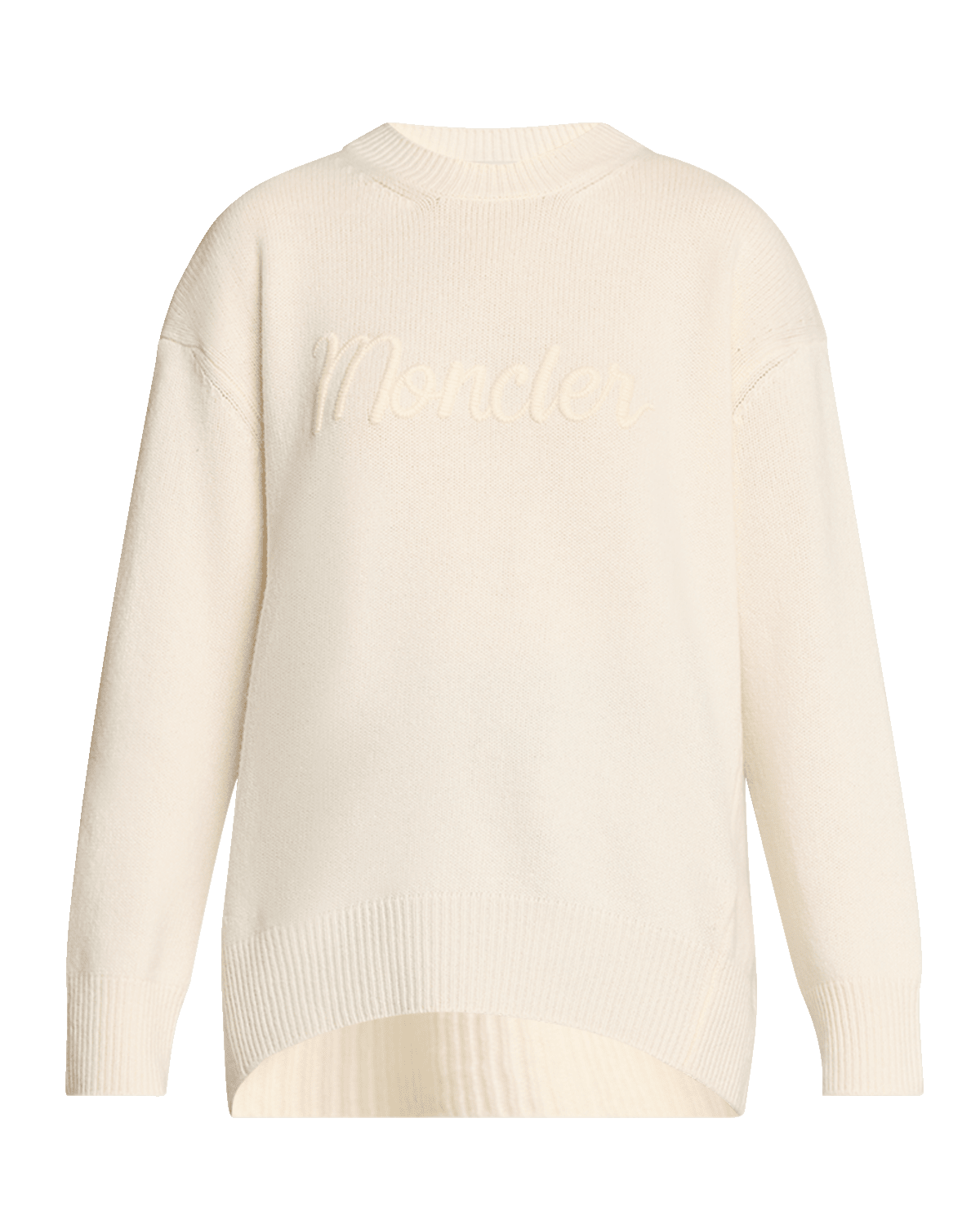 Moncler Wool Cashmere Embroidered Logo Sweater
