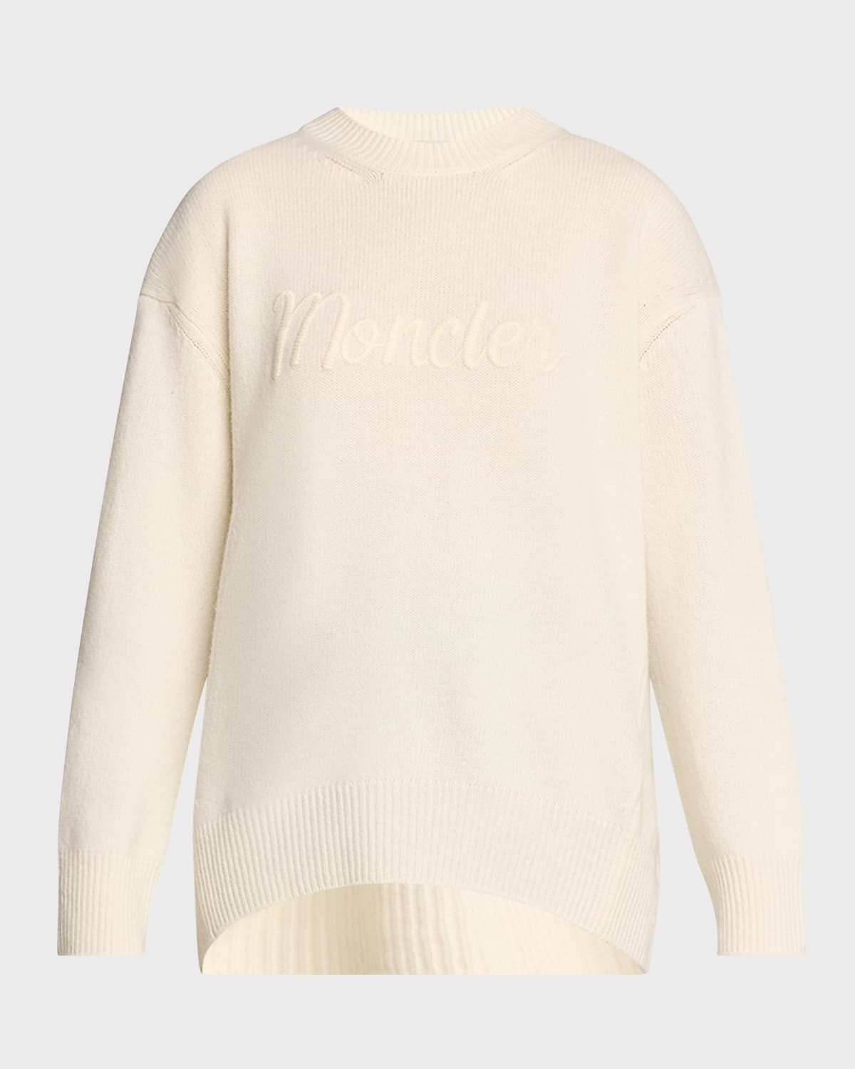 Moncler Wool Cashmere Embroidered Logo Sweater