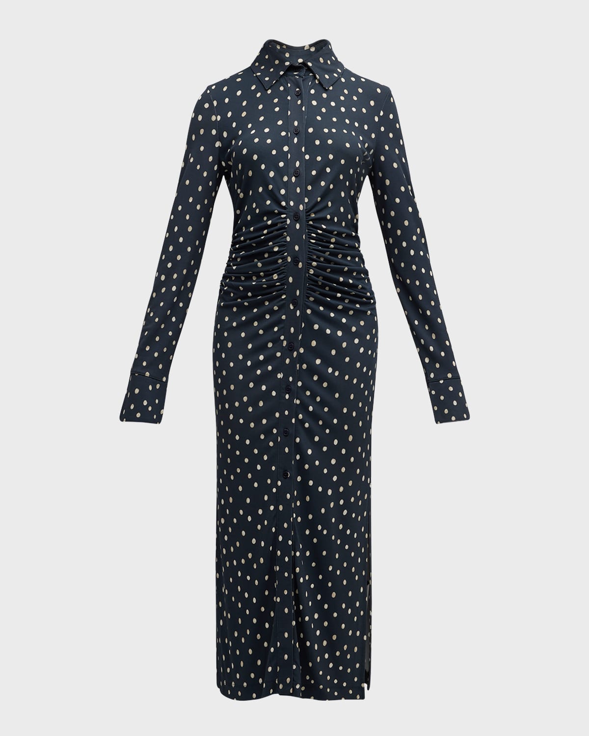 Altuzarra Claudia Polka Dot Gathered Midi Dress
