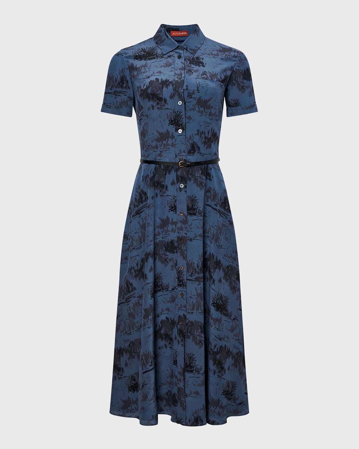 Altuzarra Kiera Printed Belted Midi Shirtdress