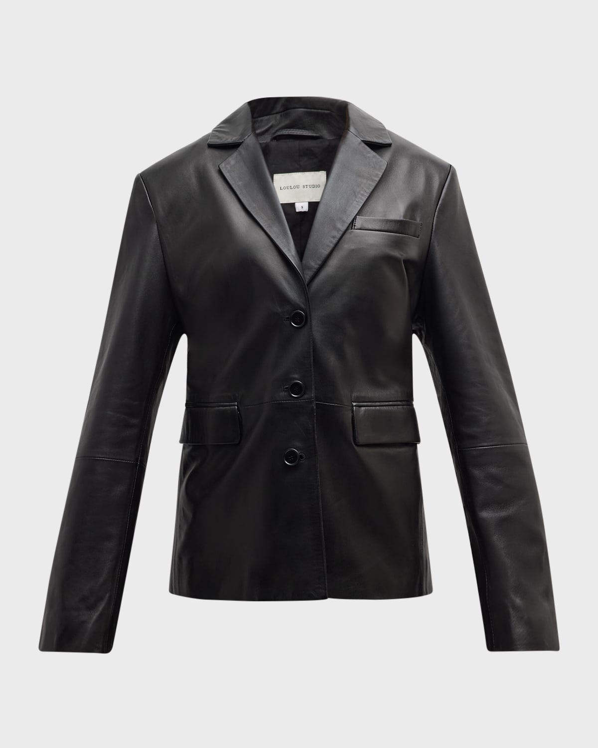 Loulou Studio Aldo Leather Single-Breasted Jacket