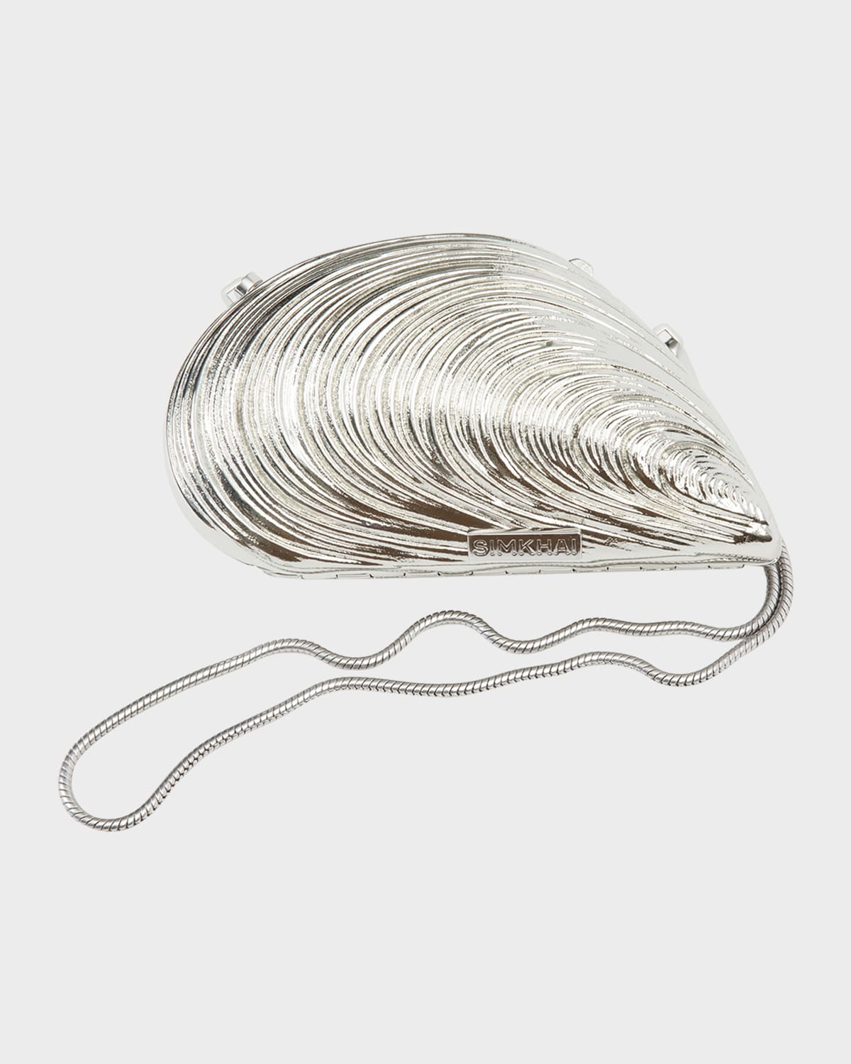 SIMKHAI Bridget Mini Metal Oyster Shell Clutch Bag