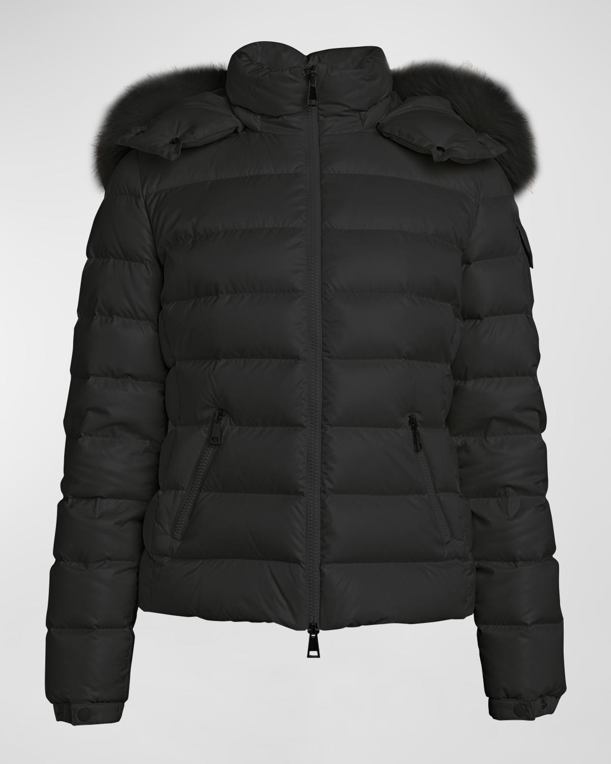 Moncler Badyf Faux Fur-Trimmed Hooded Short Down Jacket