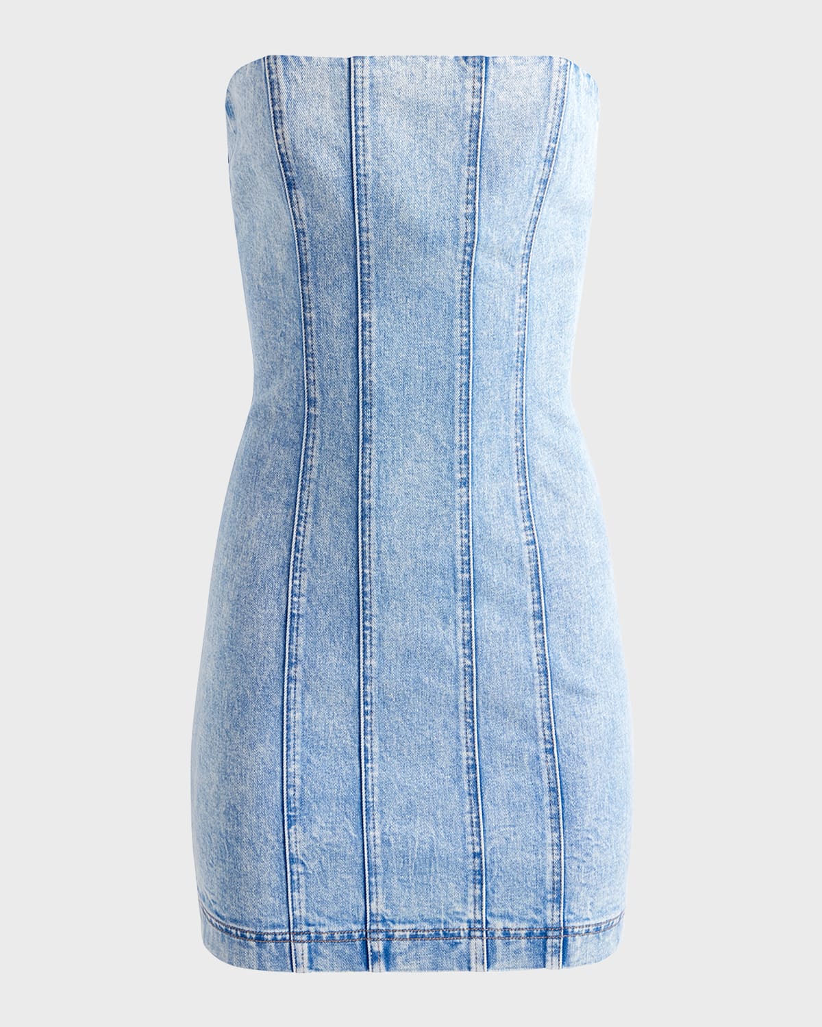 Alice + Olivia Palmer Denim Strapless Mini Dress