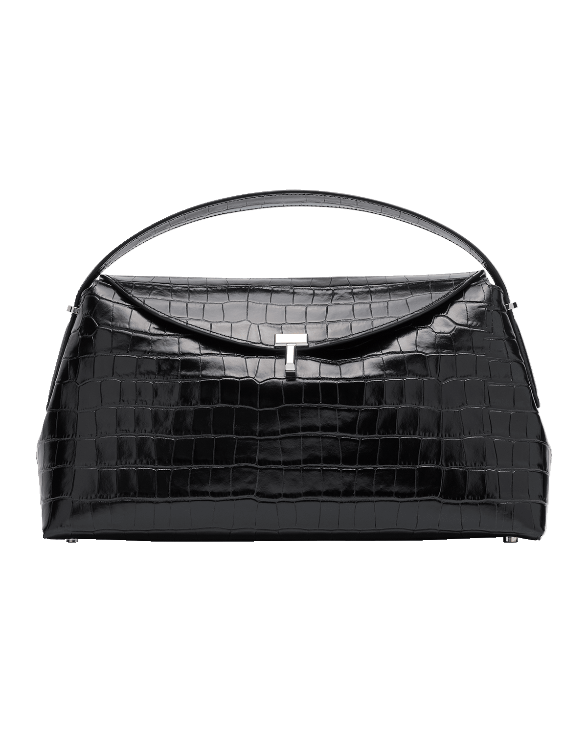 Toteme T-Lock Croc-Embossed Top-Handle Bag