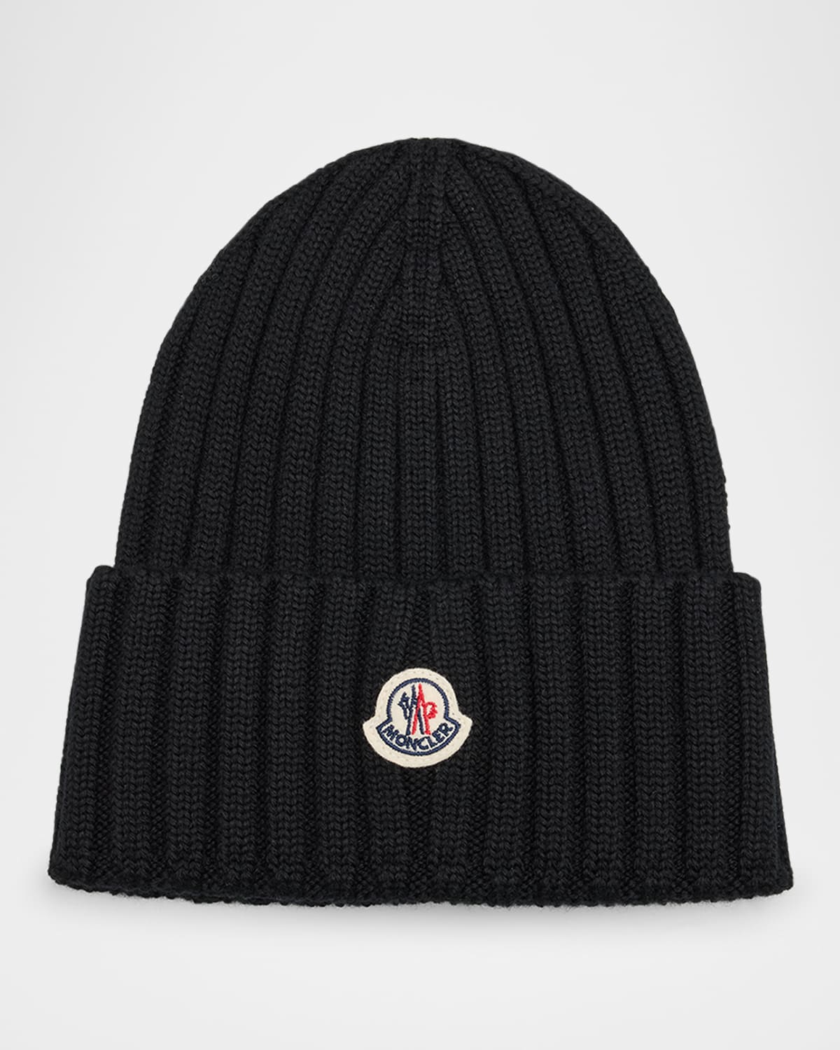 Moncler Logo Ribbed Wool Beanie