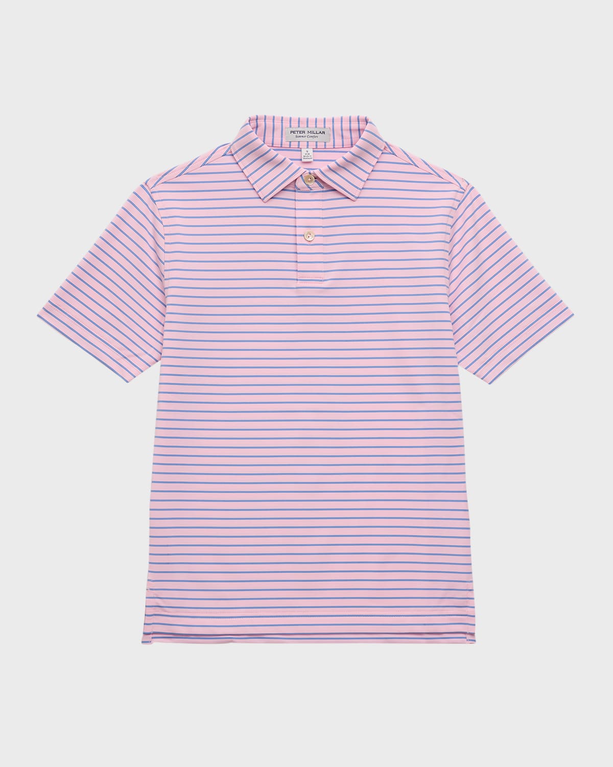 Peter Millar Boy's Drum Striped Performance Jersey Polo Shirt, Size XS-XL