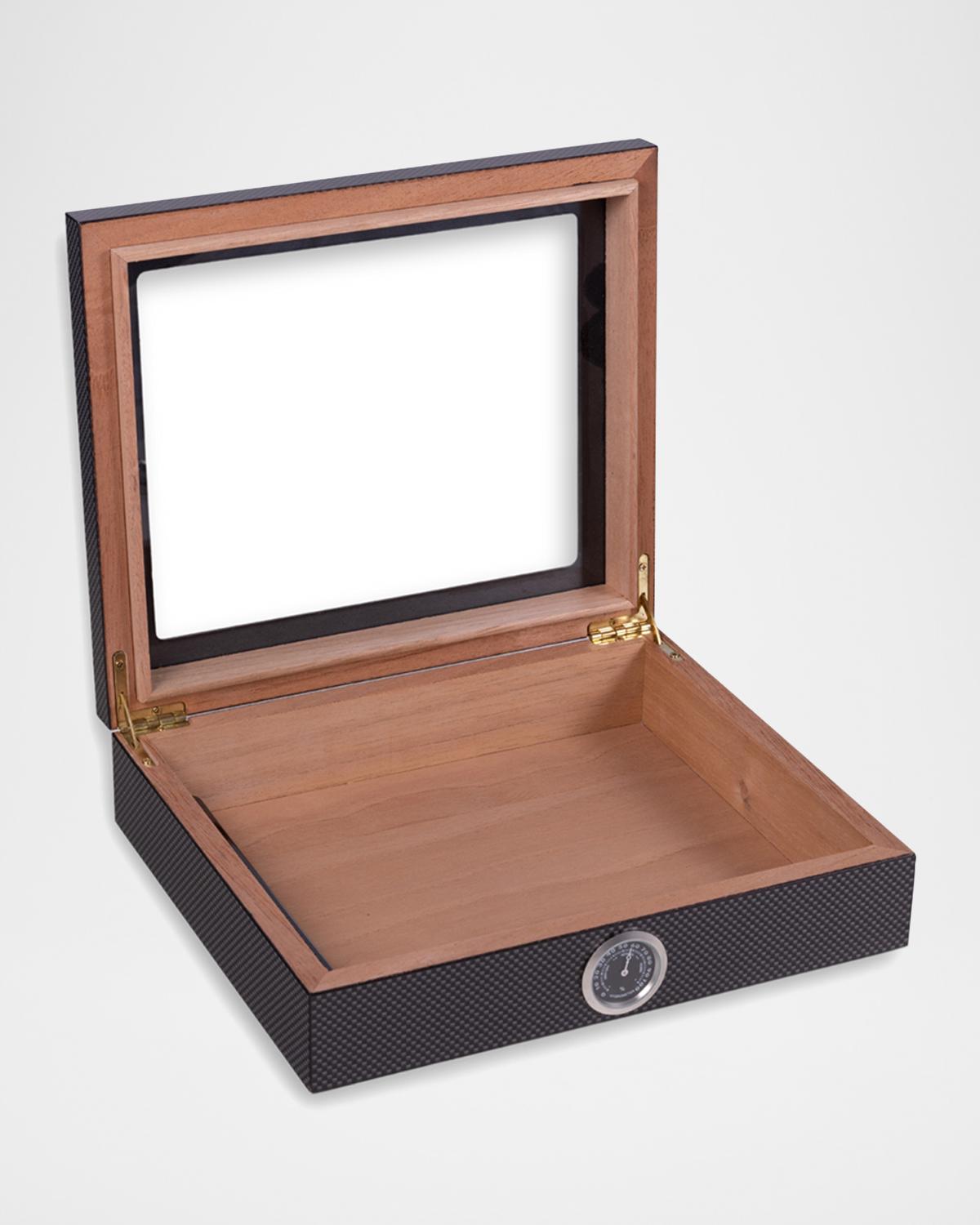 Bey-Berk Carbon Fiber Cedar-Lined 20-Cigar Humidor