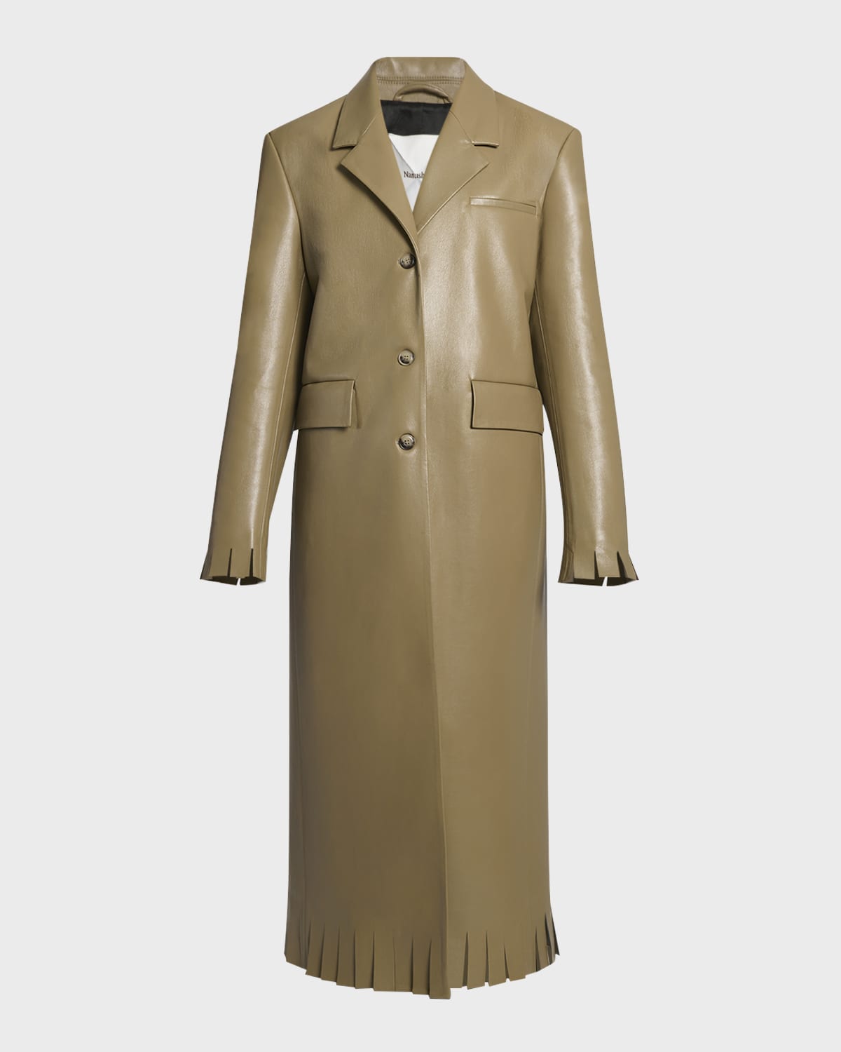 Nanushka Nikoline Fringe Alt-Leather Trench Coat