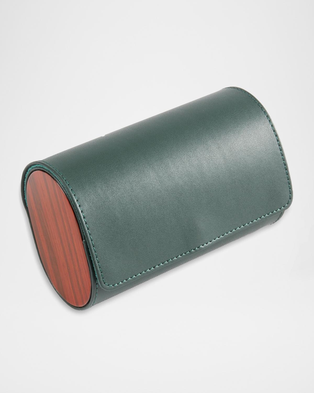 Bey-Berk Radford Wood and Leather 2-Watch Case