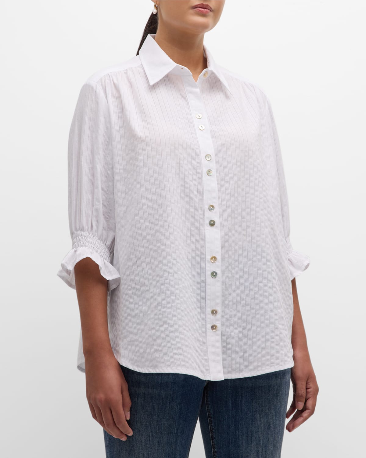 Finley Plus Size Sirena Eyelet Striped Shirt
