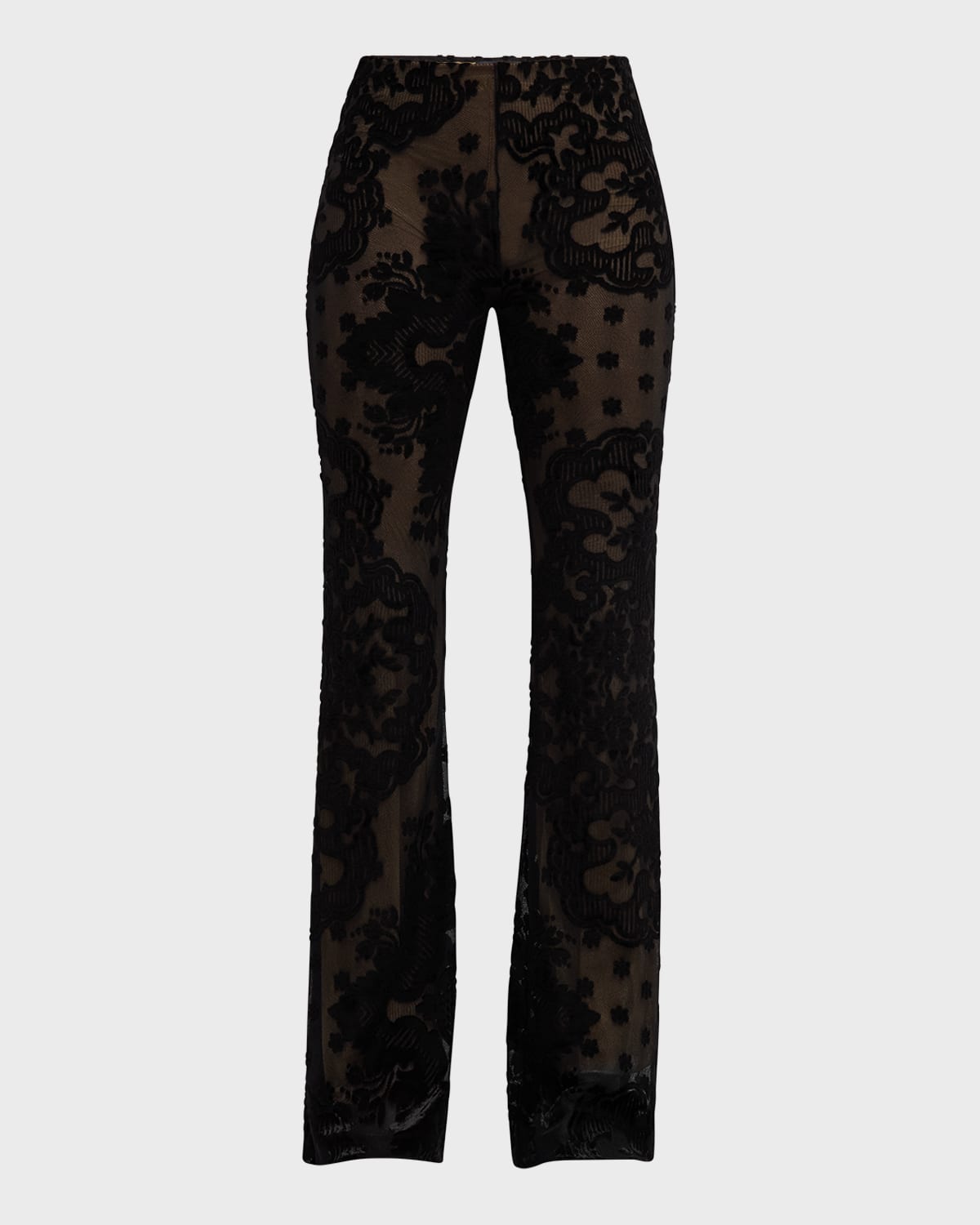 Etro Sheer Printed Velvet Trousers