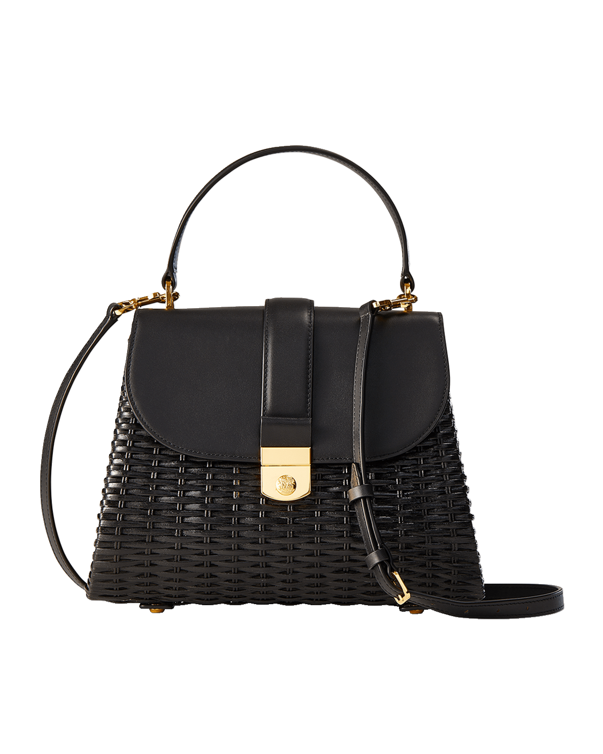 Veronica Beard The Crest Lock Basket Top-Handle Bag