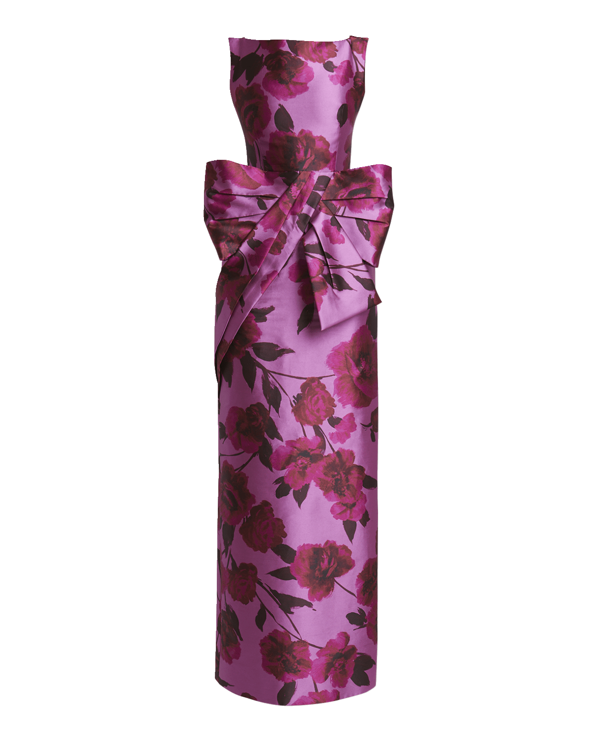 Erdem Floral Bow-Front Sleeveless Column Gown