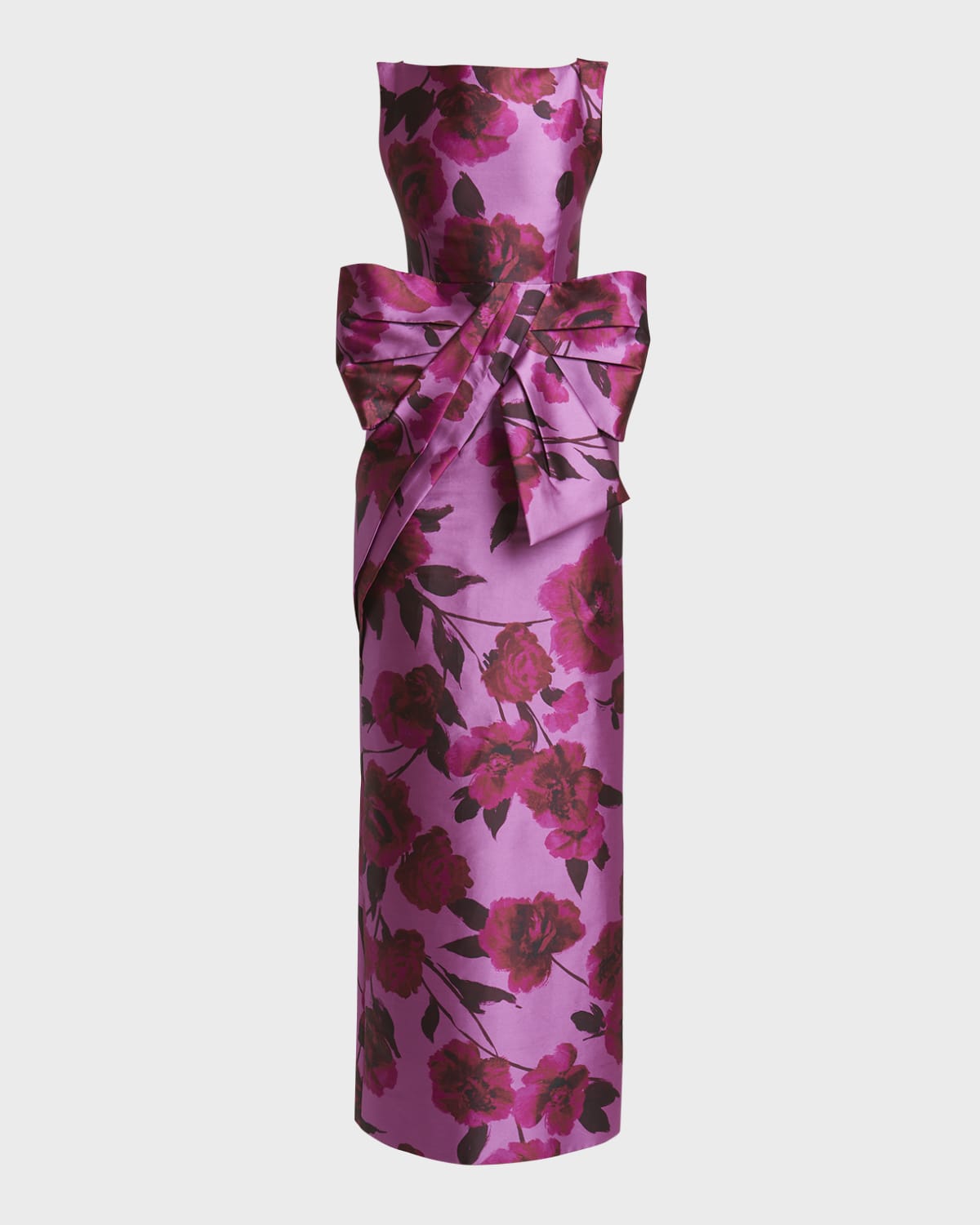 Erdem Floral Bow-Front Sleeveless Column Gown