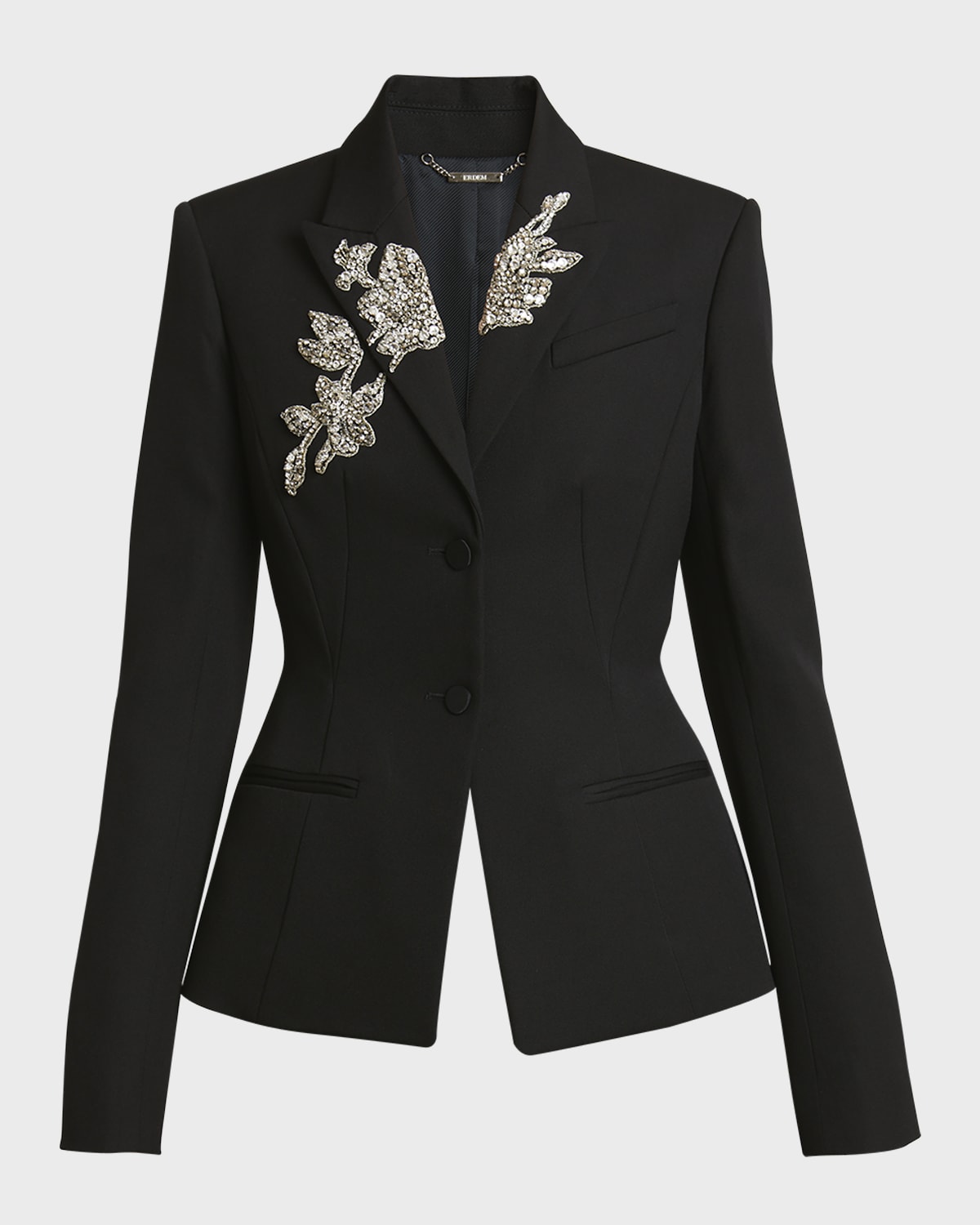 Erdem Crystal Single-Breasted Tailored Blazer Jacket