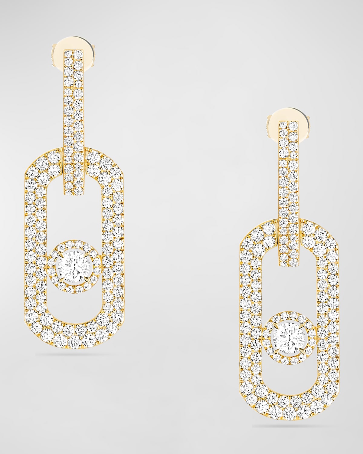 Messika So Move XL 18K Yellow Gold Pavé Pendant Earrings