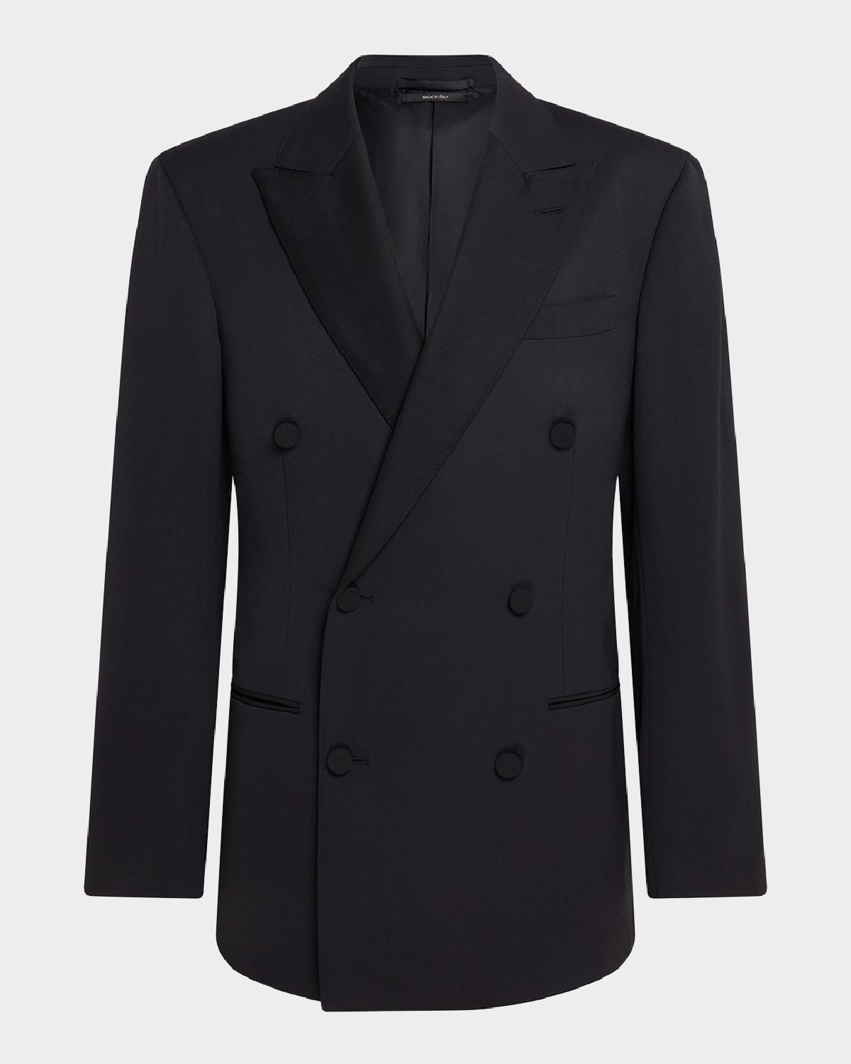 dunhill Men's Double-Breasted Peak Lapel Dinner Jacket