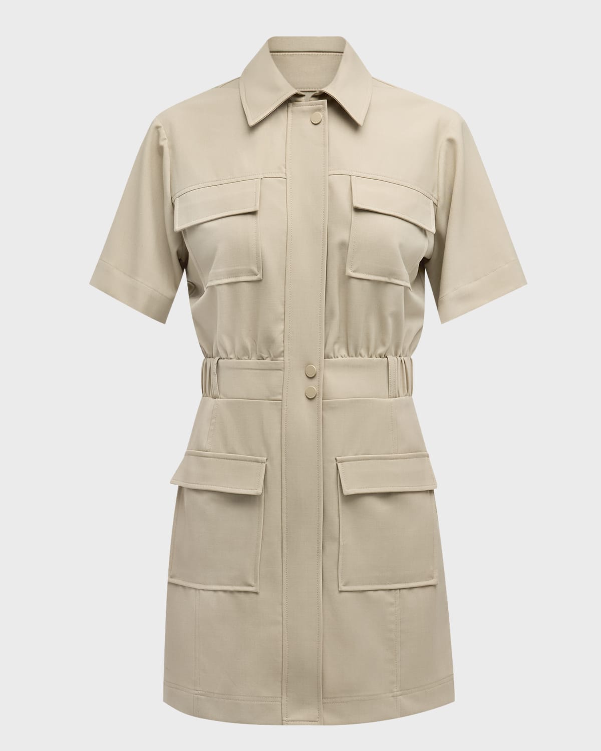 SIMKHAI Yohana Wool-Blend Cargo Mini Dress