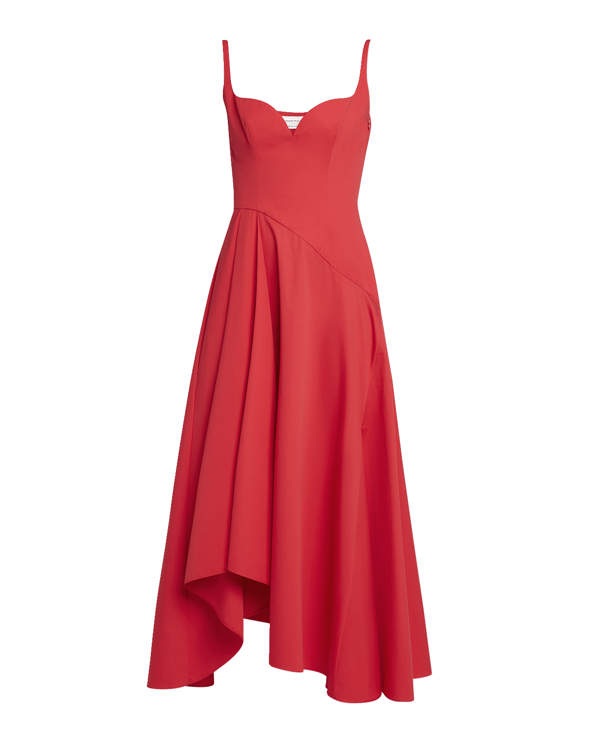 Alexander McQueen Sweetheart Midi Dress with Asymmetric Skirt