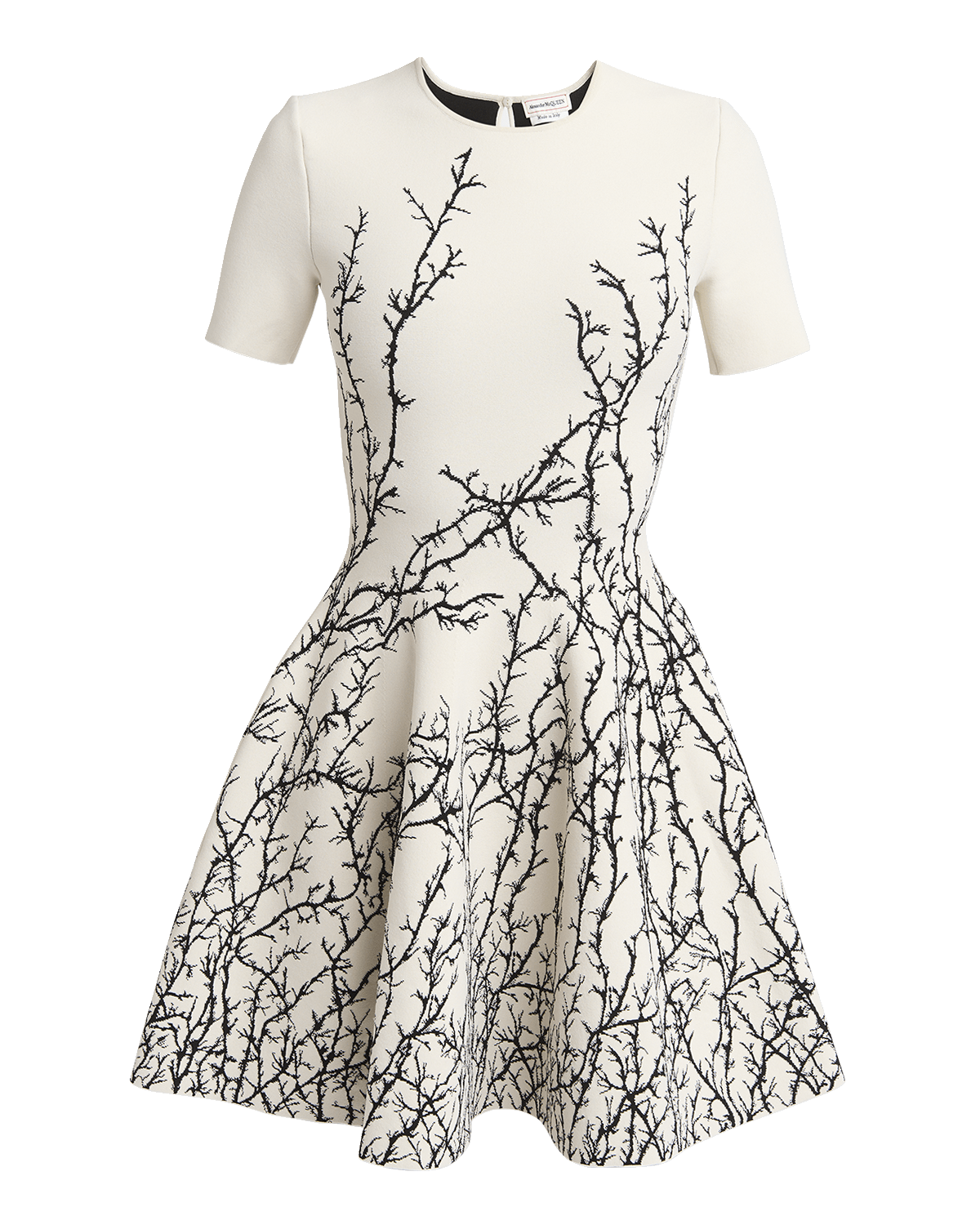 Alexander McQueen Thorn Embroidered Jacquard Flared Mini Dress
