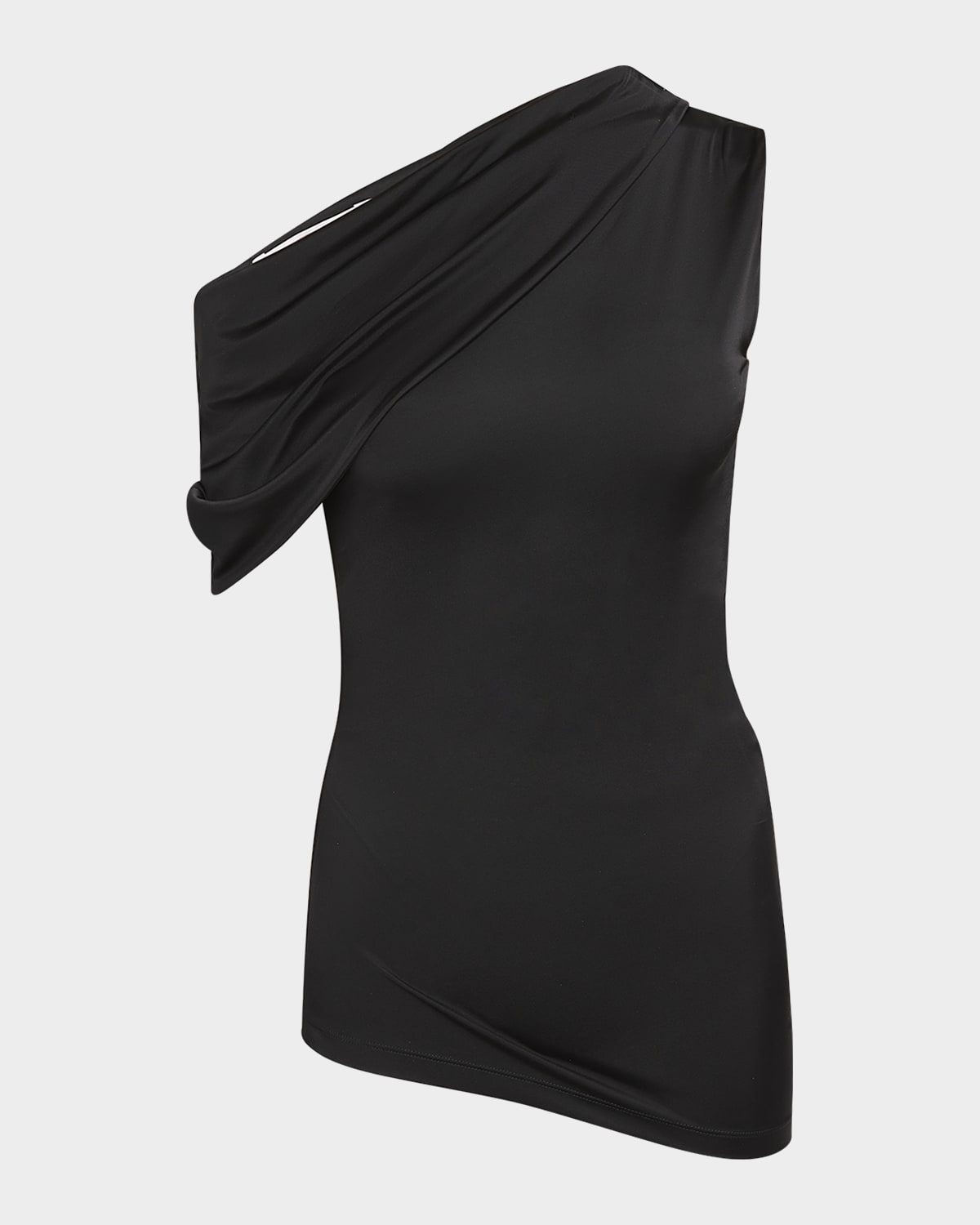 Alexander McQueen Asymmetric One-Shoulder Draped Top