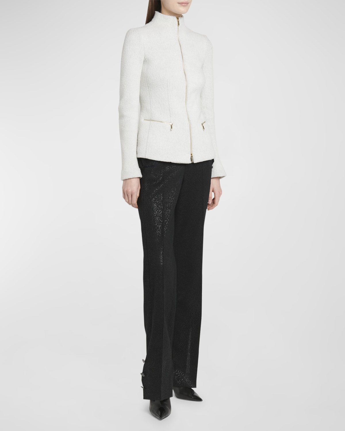 Giorgio Armani Cashmere-Blend Zip-Up Knit Jacket