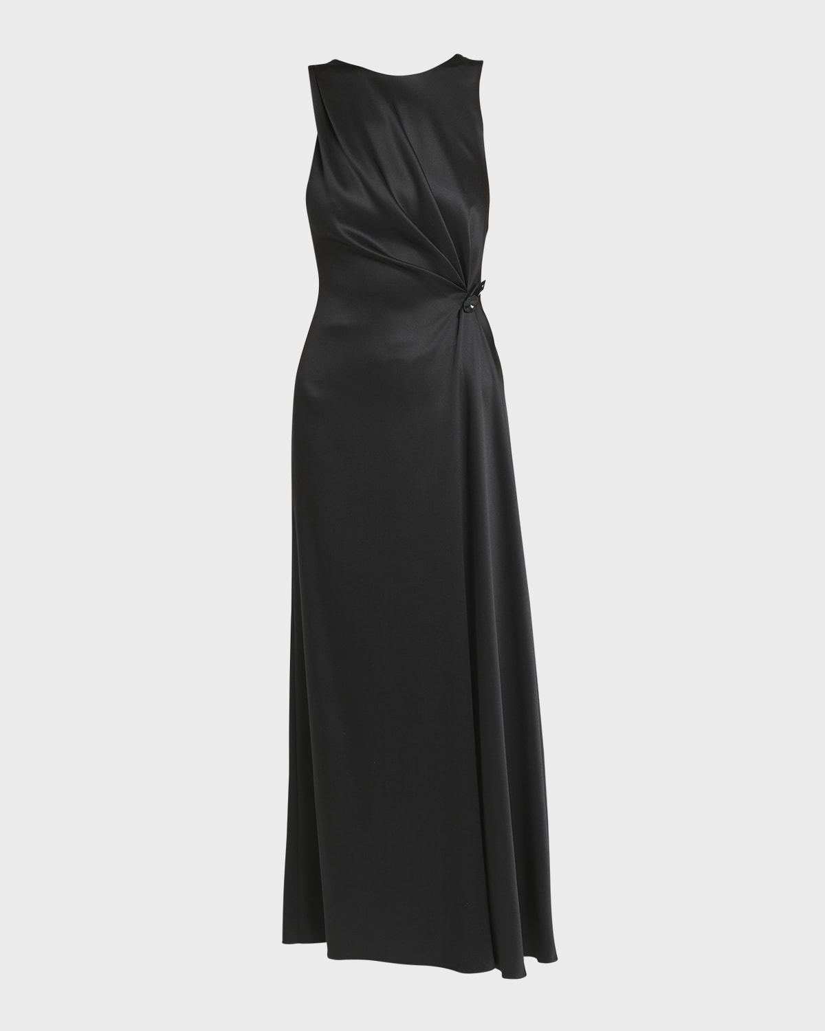 Giorgio Armani Satin Gown with Gathered Beaded Hip Detail