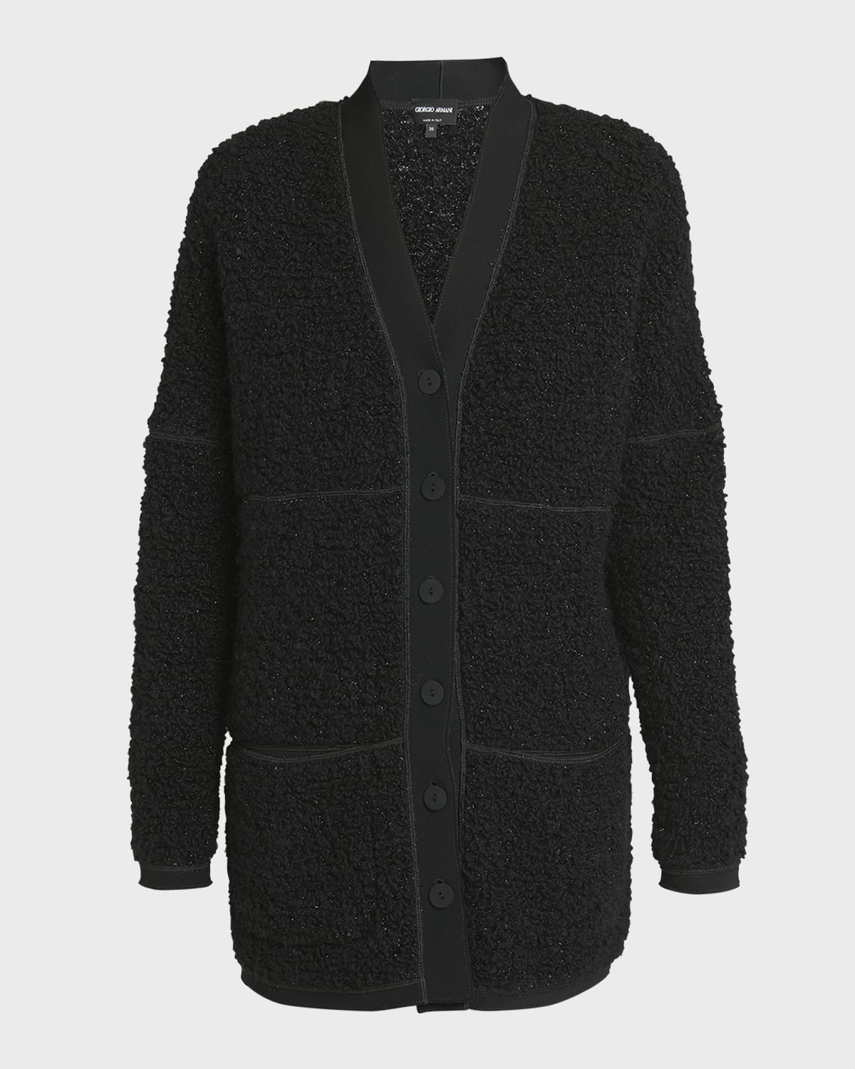Giorgio Armani Boucle Lurex Oversize Knit Cardigan