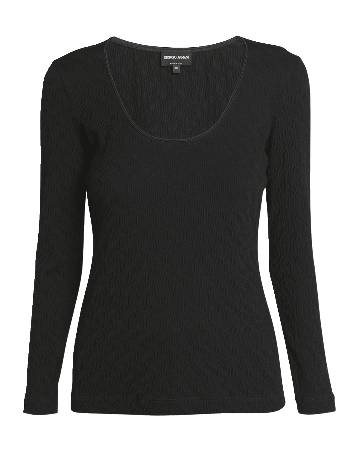 Giorgio Armani Textured Jersey Long-Sleeve Top