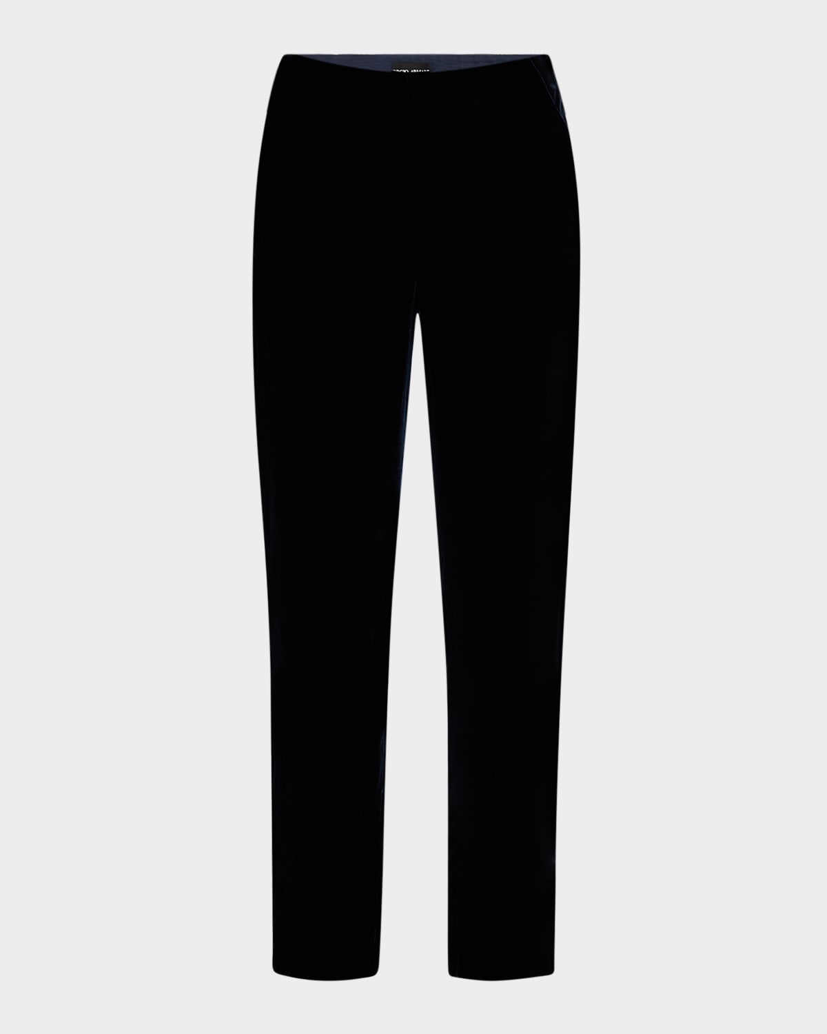 Giorgio Armani Mid-Rise Slim-Leg Velvet Trousers