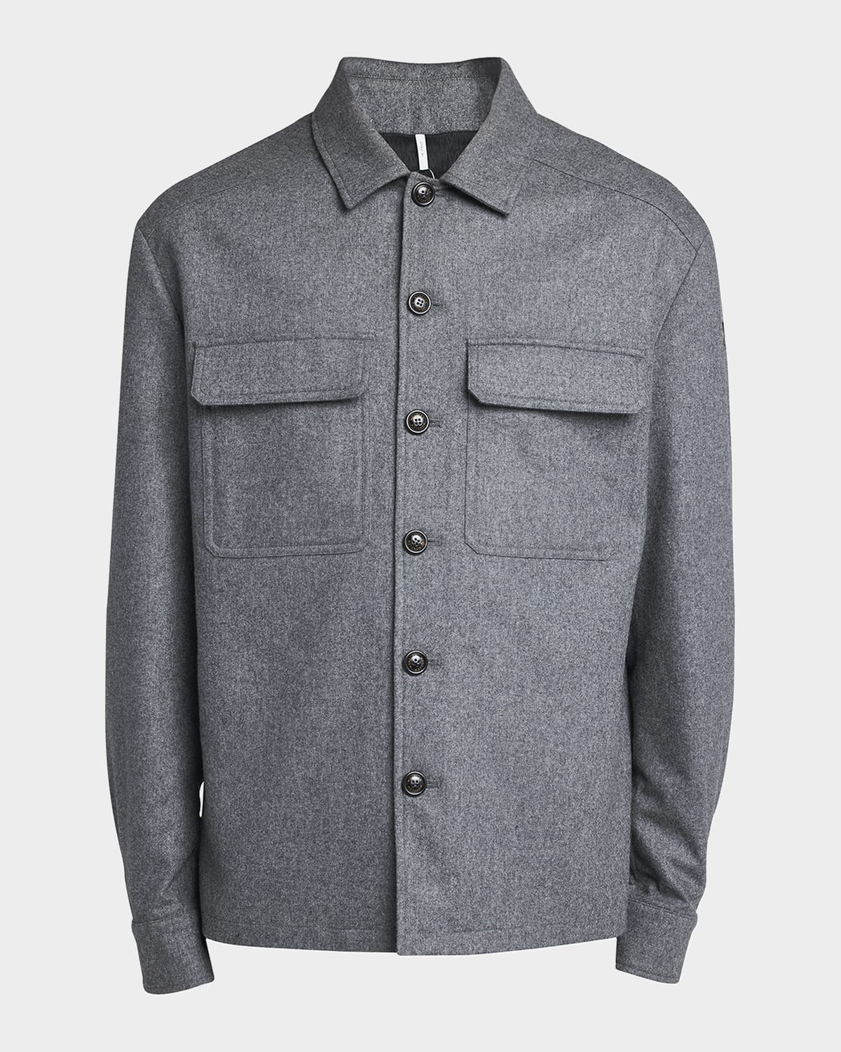 Moncler Men's Cashmere Button-Front Shirt with Pockets